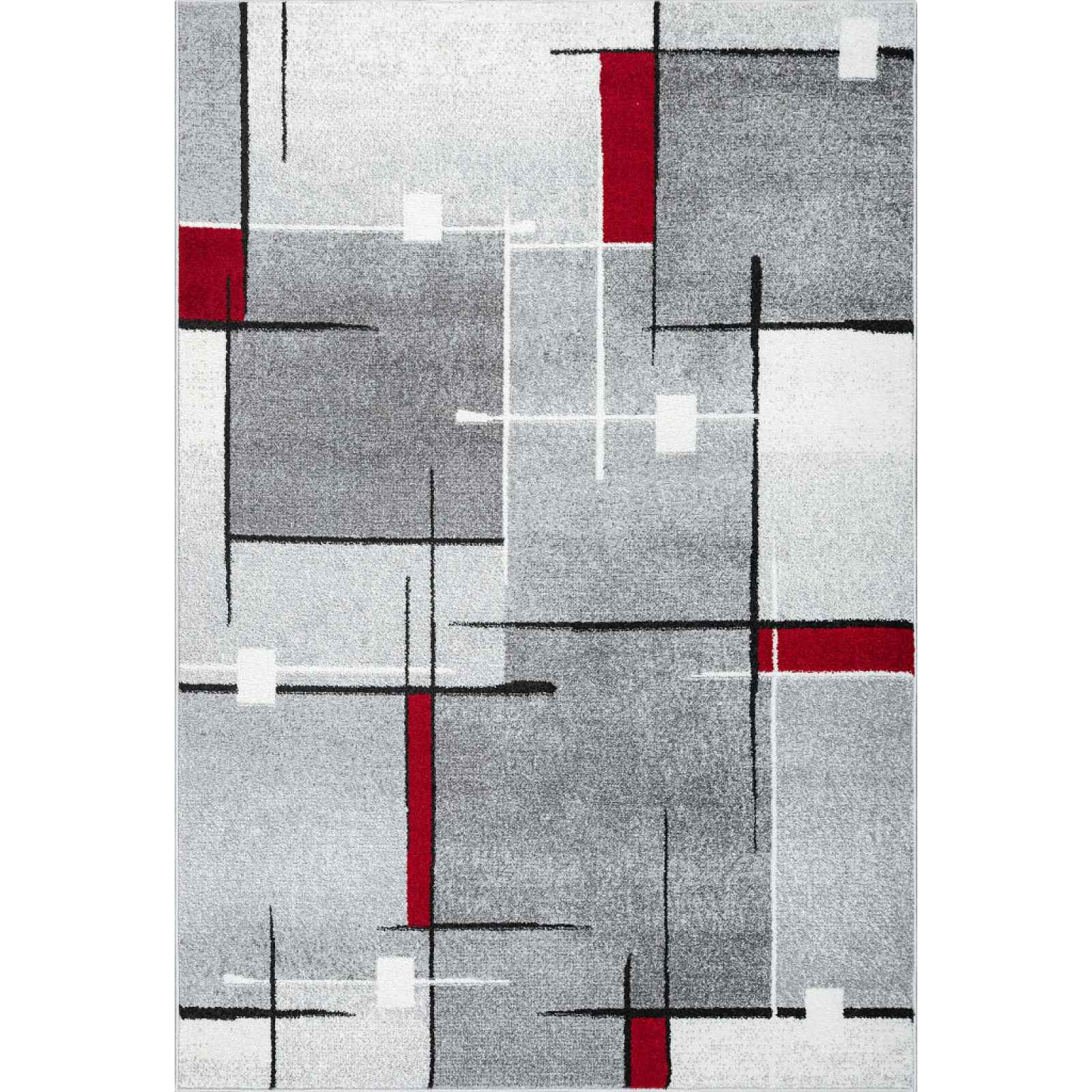 Koberec Thales 120x160 cm, šedo-červený