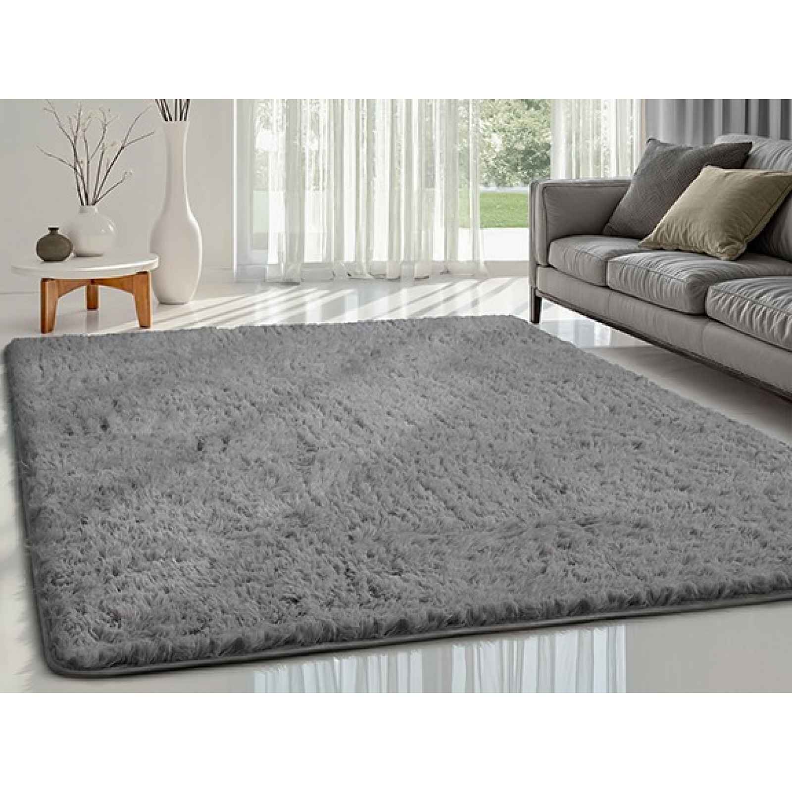 Koberec Fluffy Shaggy 80x150 cm, šedý