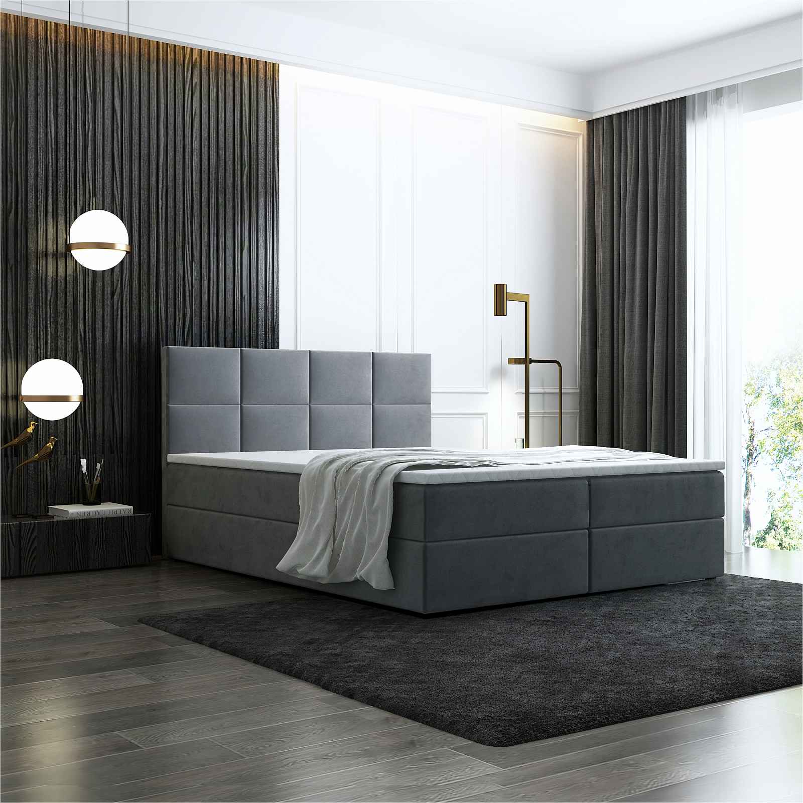Postel Lea 140x200 cm šedá HELCEL