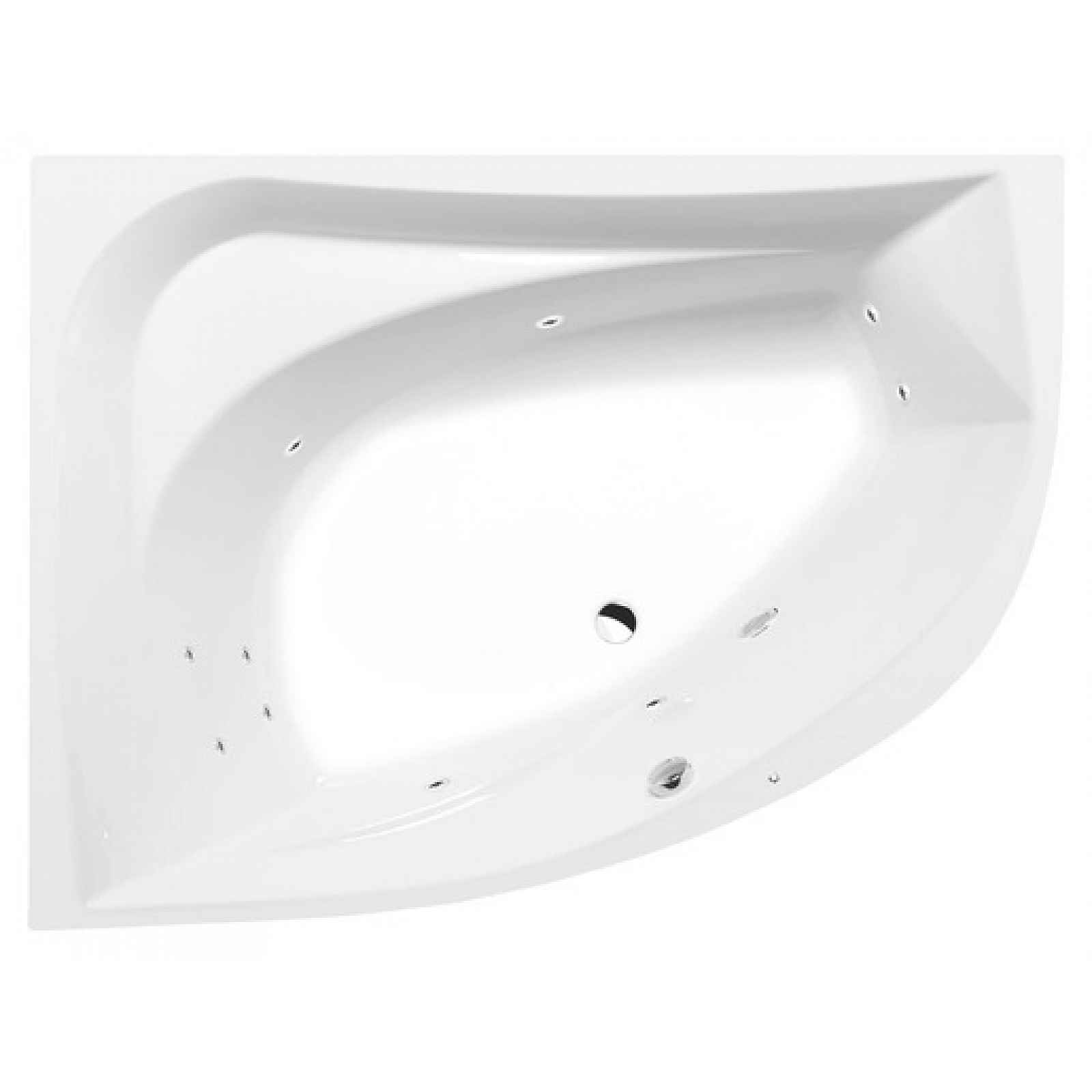 Masážní vana Polysan Tanya 160x120 cm Active Hydro akrylát levá 65119.1010
