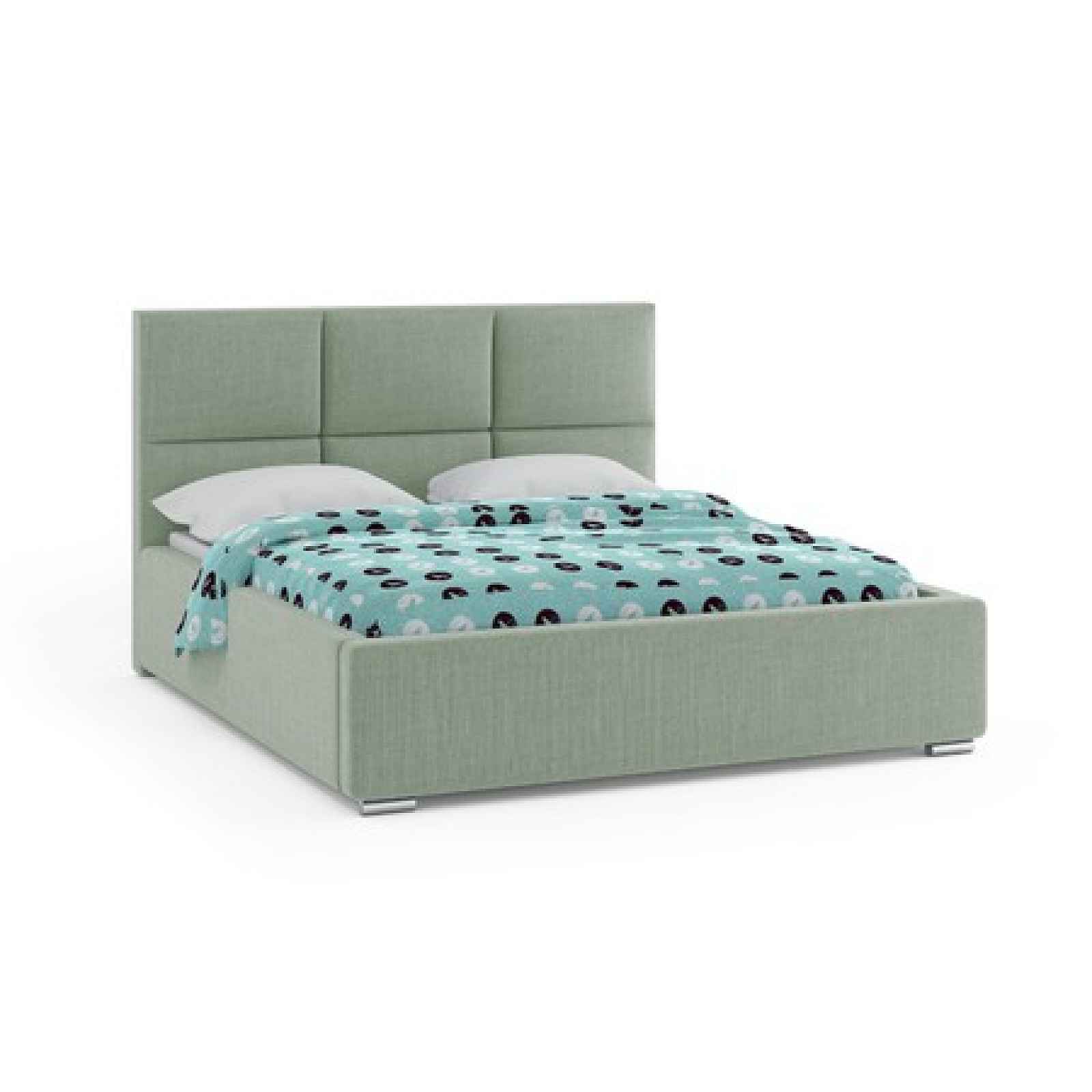 Čalouněná postel NOVATIC 160x200 cm Tmavě zelená