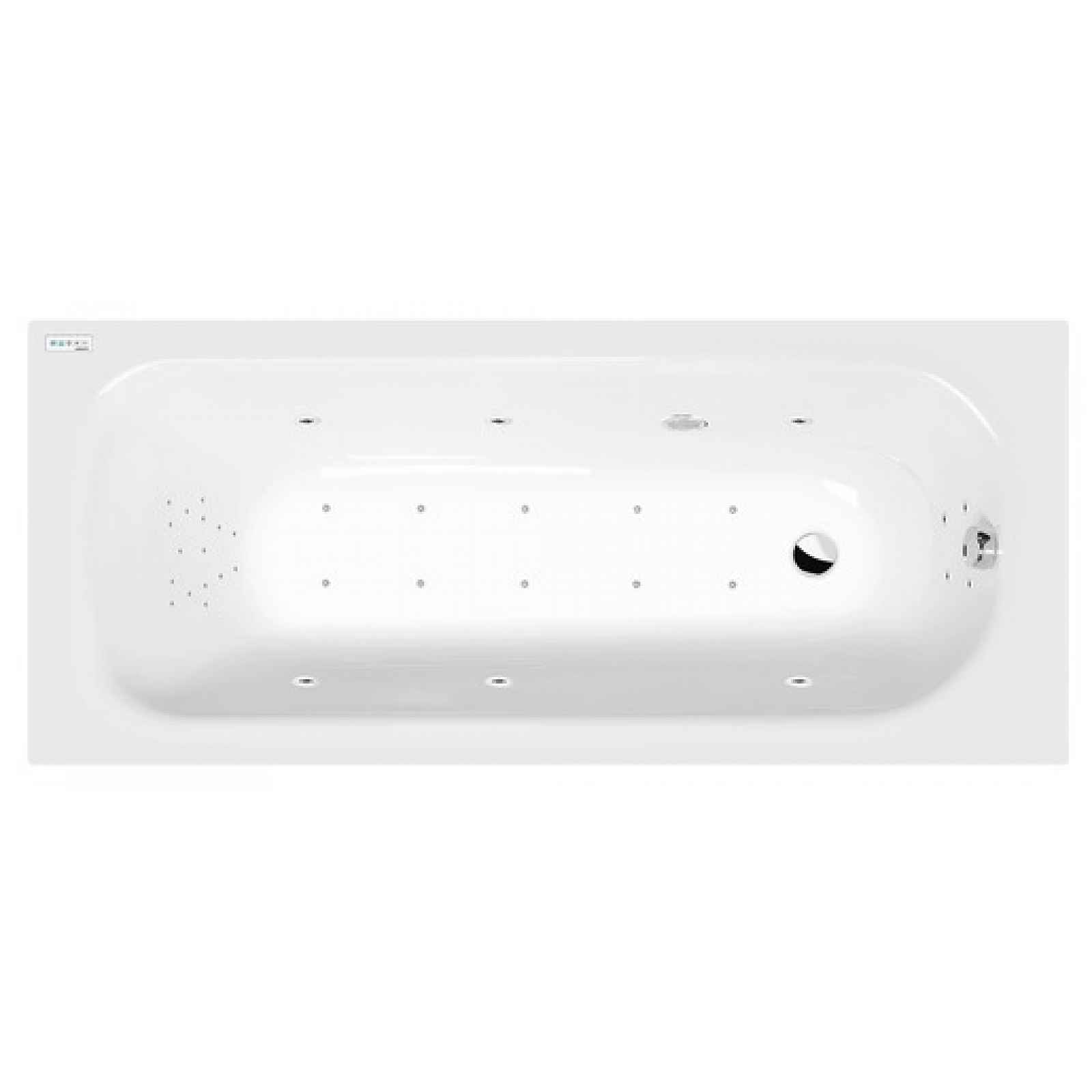 Masážní vana Polysan Ebro 170x75 cm Highline Hydro-Air akrylát levá i pravá 26711.6010