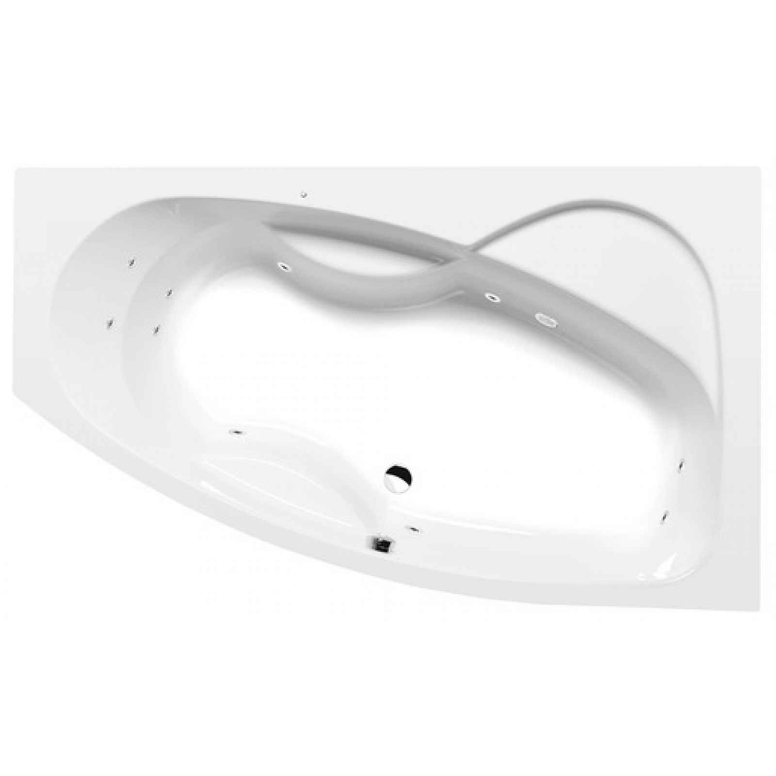 Masážní vana Polysan Mamba 160x95 cm Active Hydro akrylát pravá 28111.1010