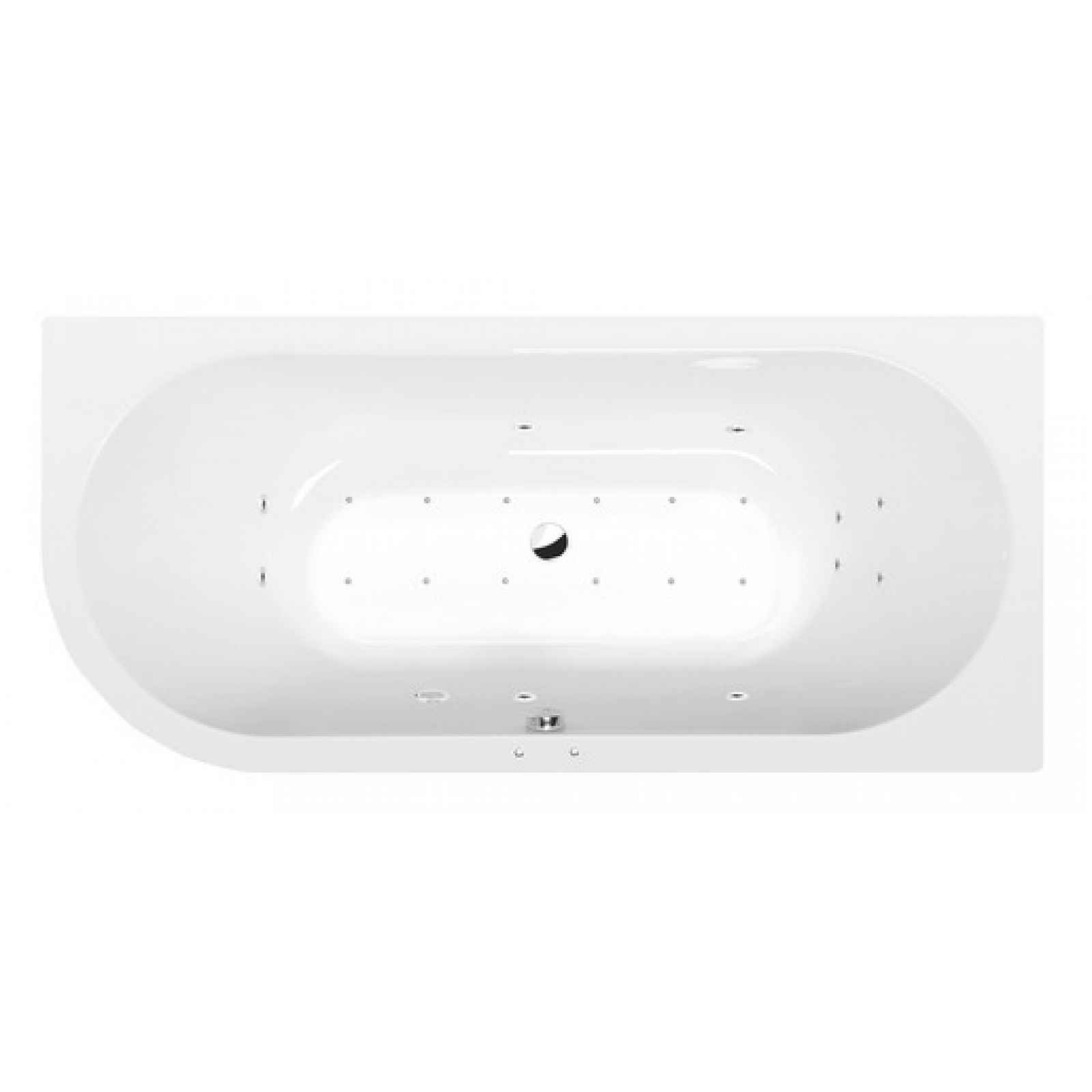 Masážní vana Polysan Viva 185x80 cm Active Hydro-Air akrylát pravá 72129.2010