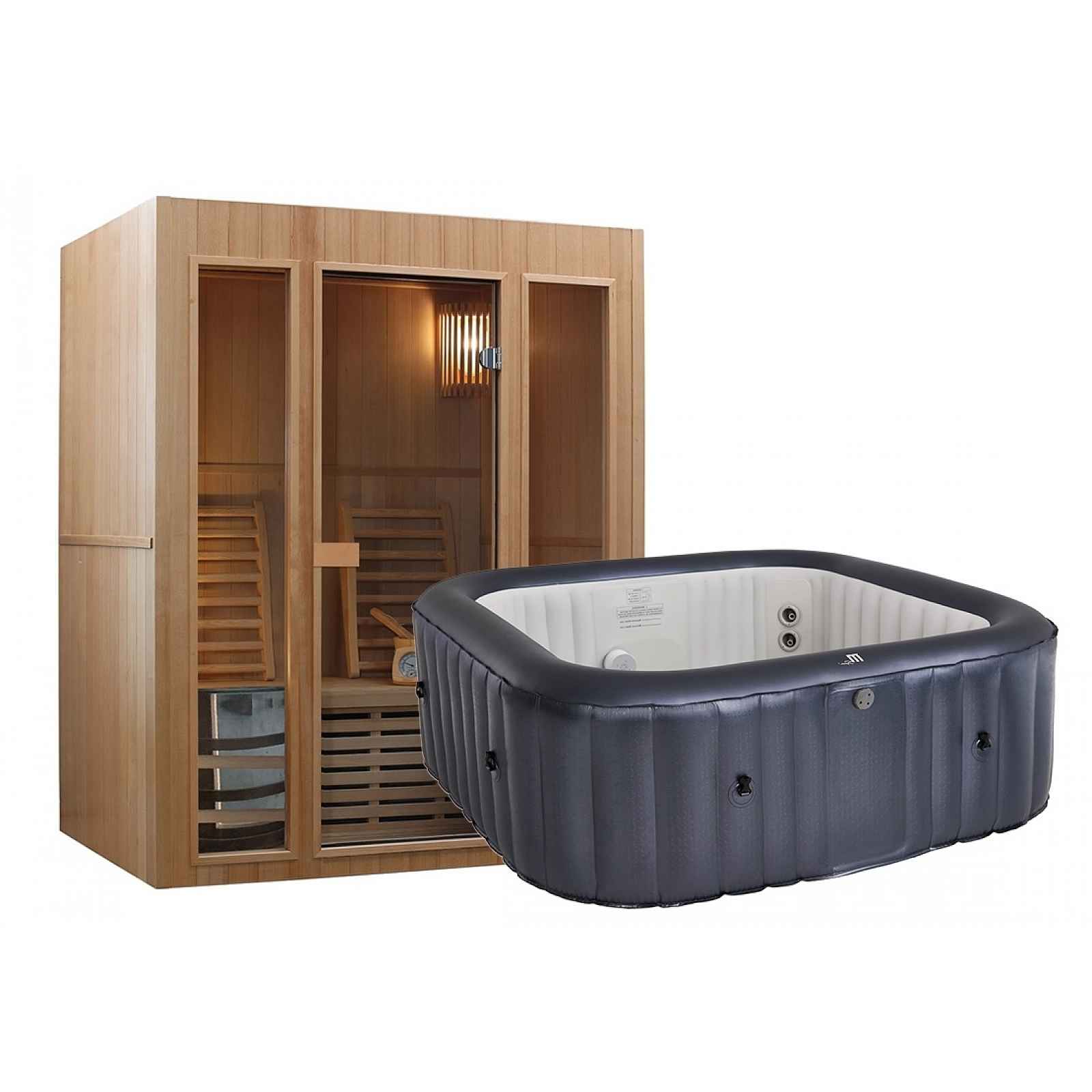 Finská sauna Marimex Sisu L + Vířivý bazén MSPA Otium M-OT061 - 19900139