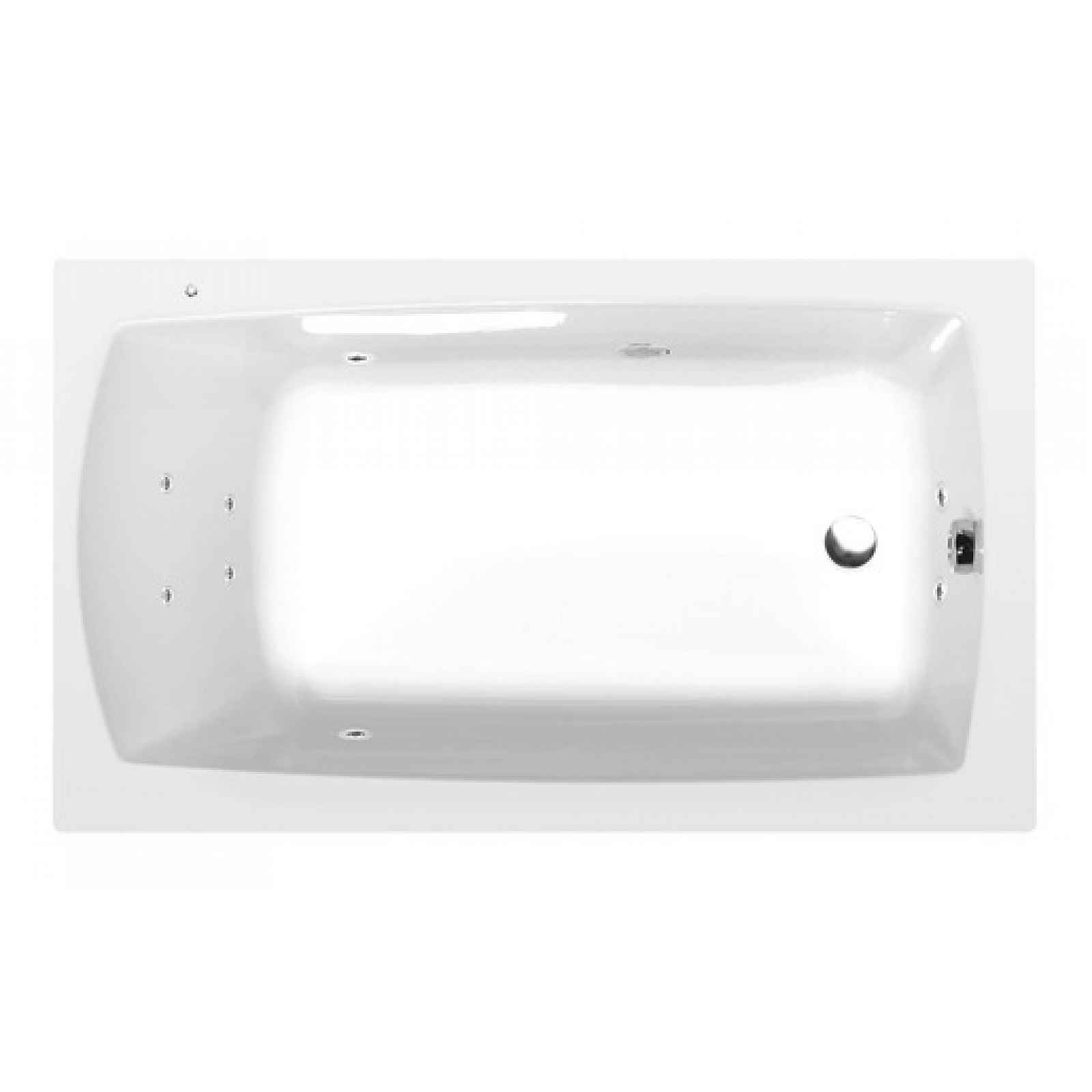 Masážní vana Polysan Lily 140x70 cm Active Hydro akrylát levá i pravá 72201.1010