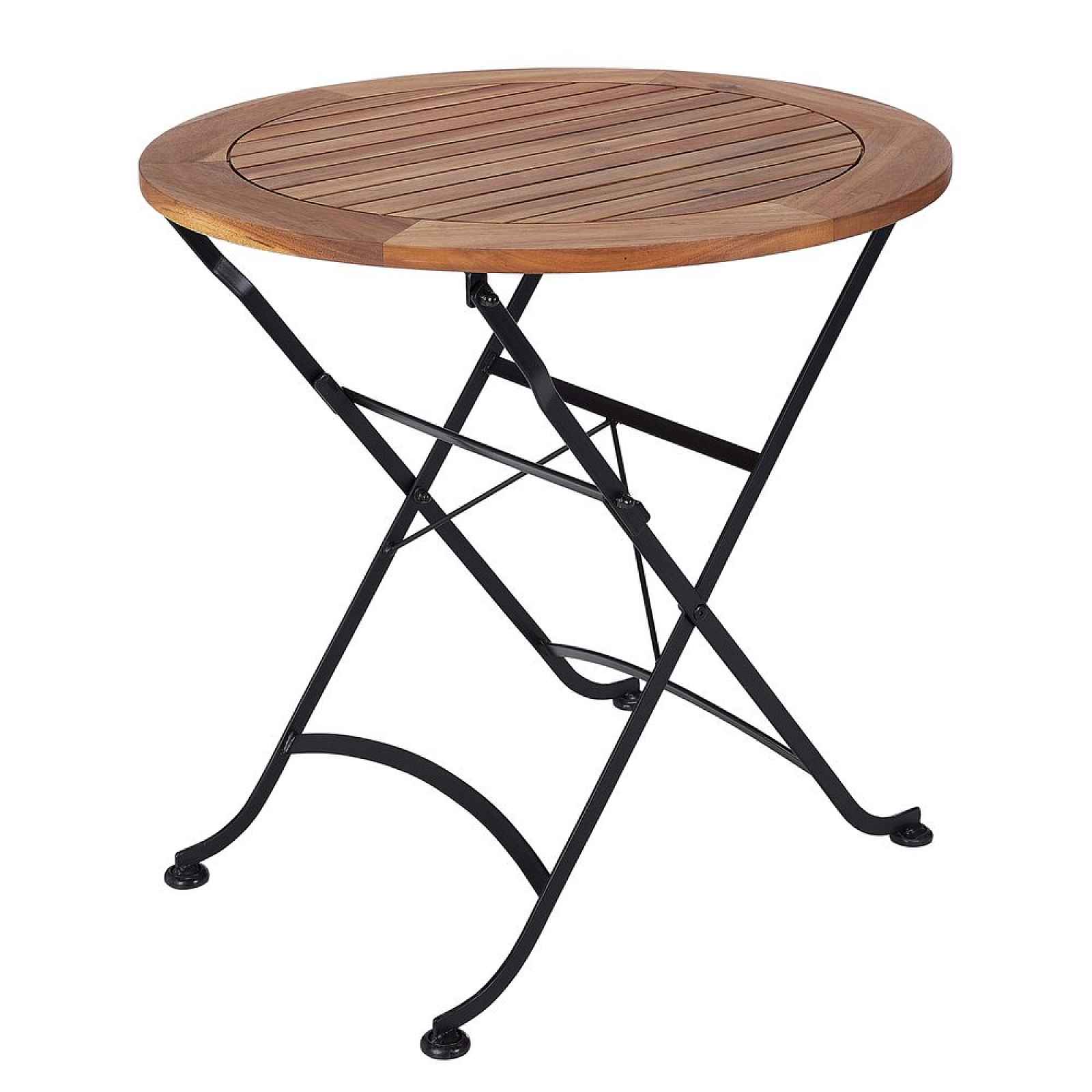 Butlers PARKLIFE Stůl kulatý 75 cm - hnědá/černá