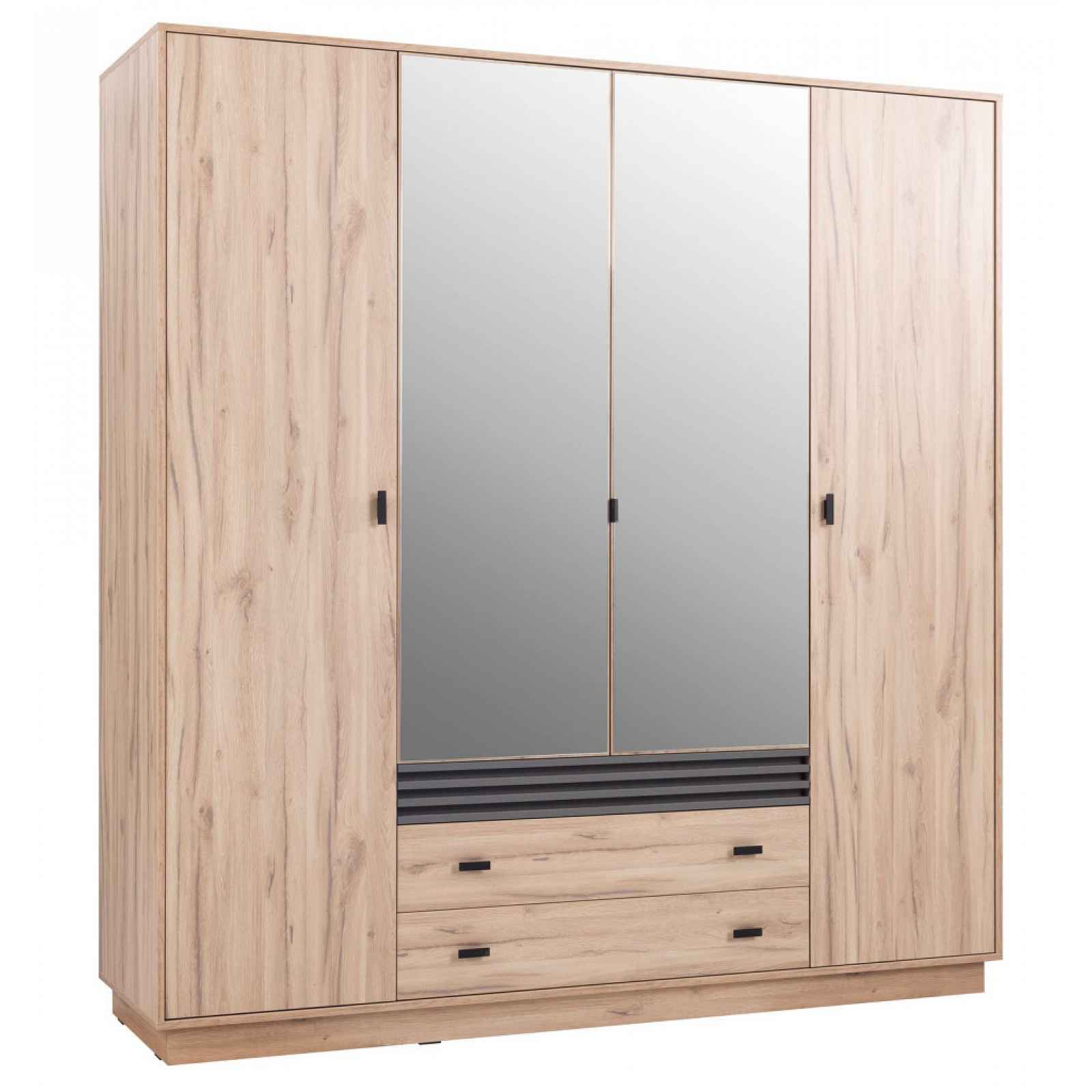 Šatní skříň s otočnými dveřmi Almo, 200 cm, dub estana/antracit