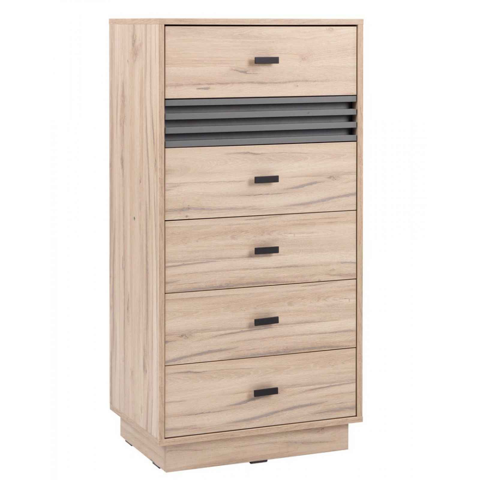 Komoda se zásuvkami Almo, 60 cm, dub estana/antracit
