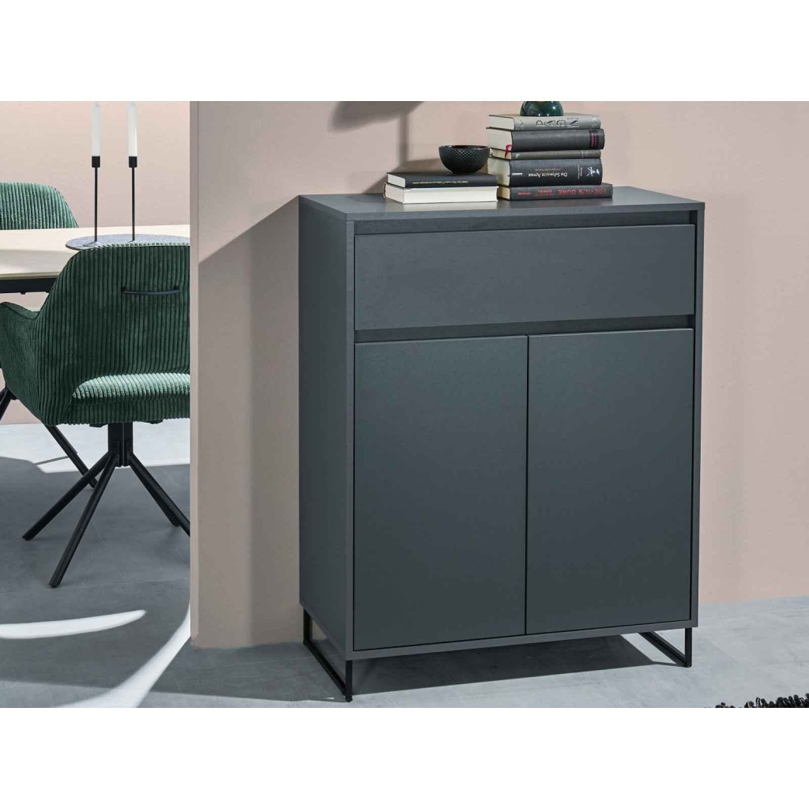 Komoda se šuplíkem Cologne, 80 cm, antracitová