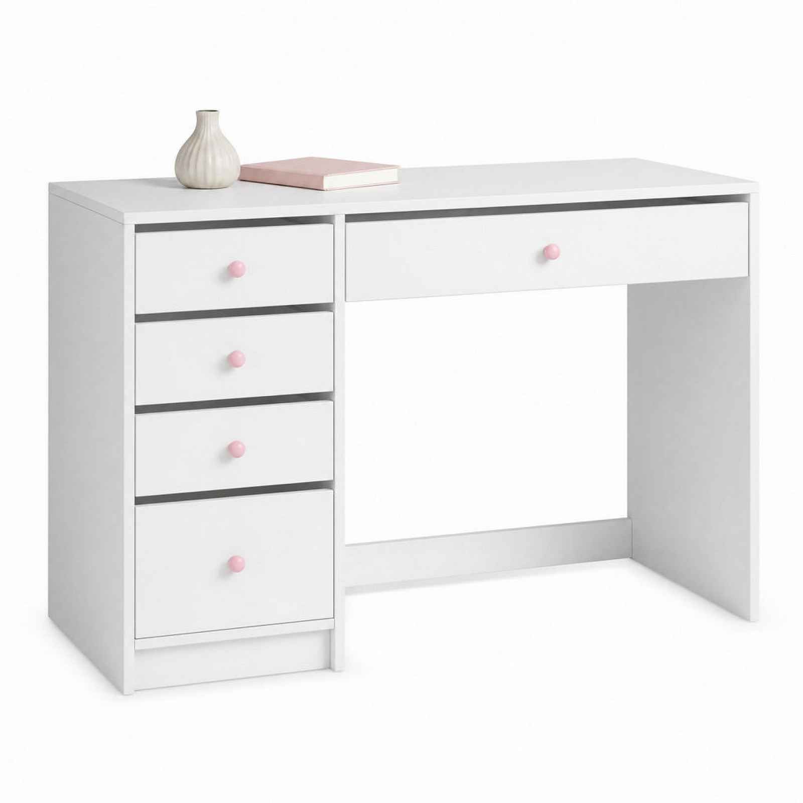 STILVORA PSACÍ STŮL v bílé barvě se zásuvkami, jednoduchý dětský model pro všechny věkové kategorie, 120 × 45 × 74 cm