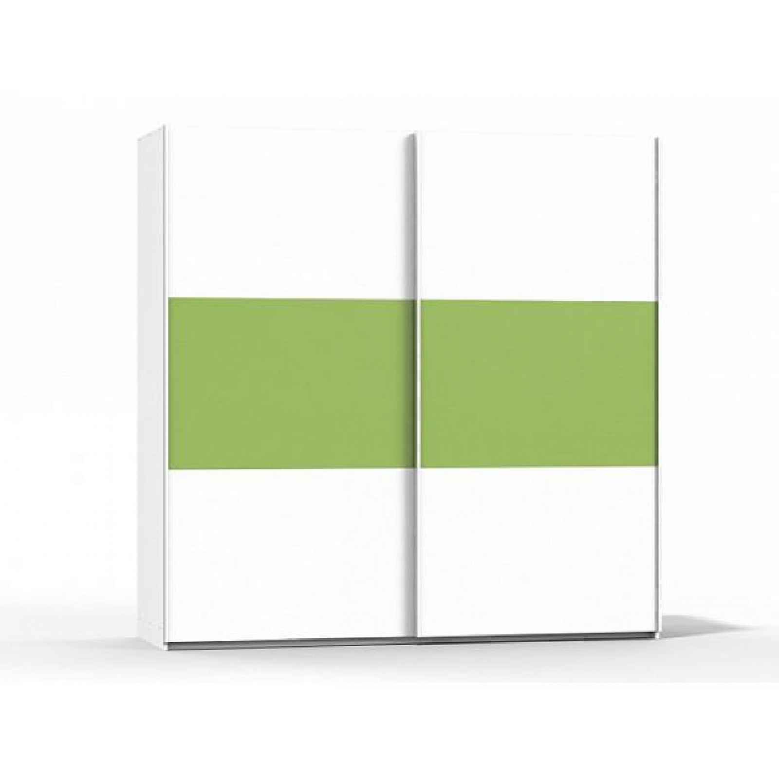Šatní skříň Rea Houston 2 bílá-zelená