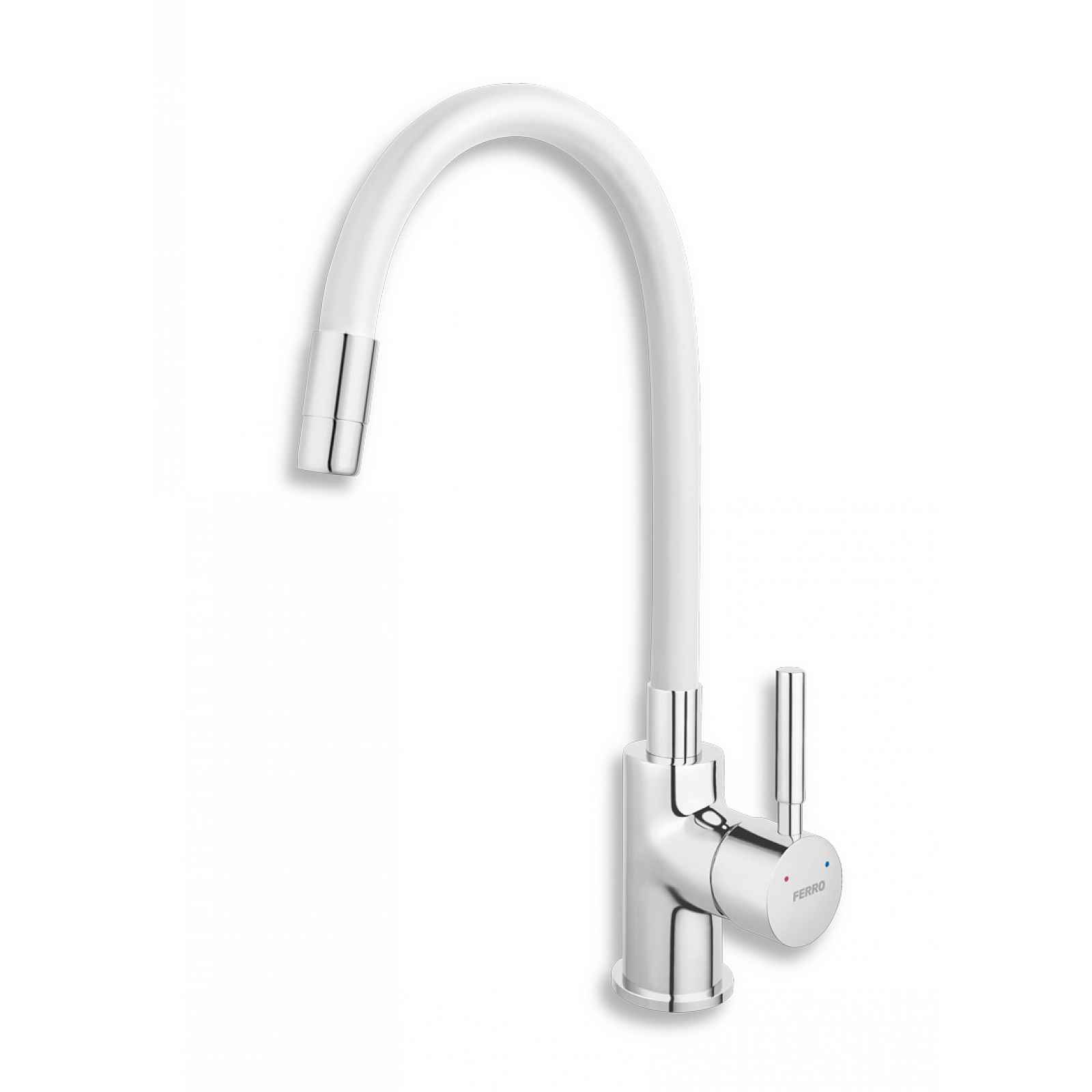 Dřezová baterie Novaservis se silikonovým ramínkem bílá/chrom 70710,0B