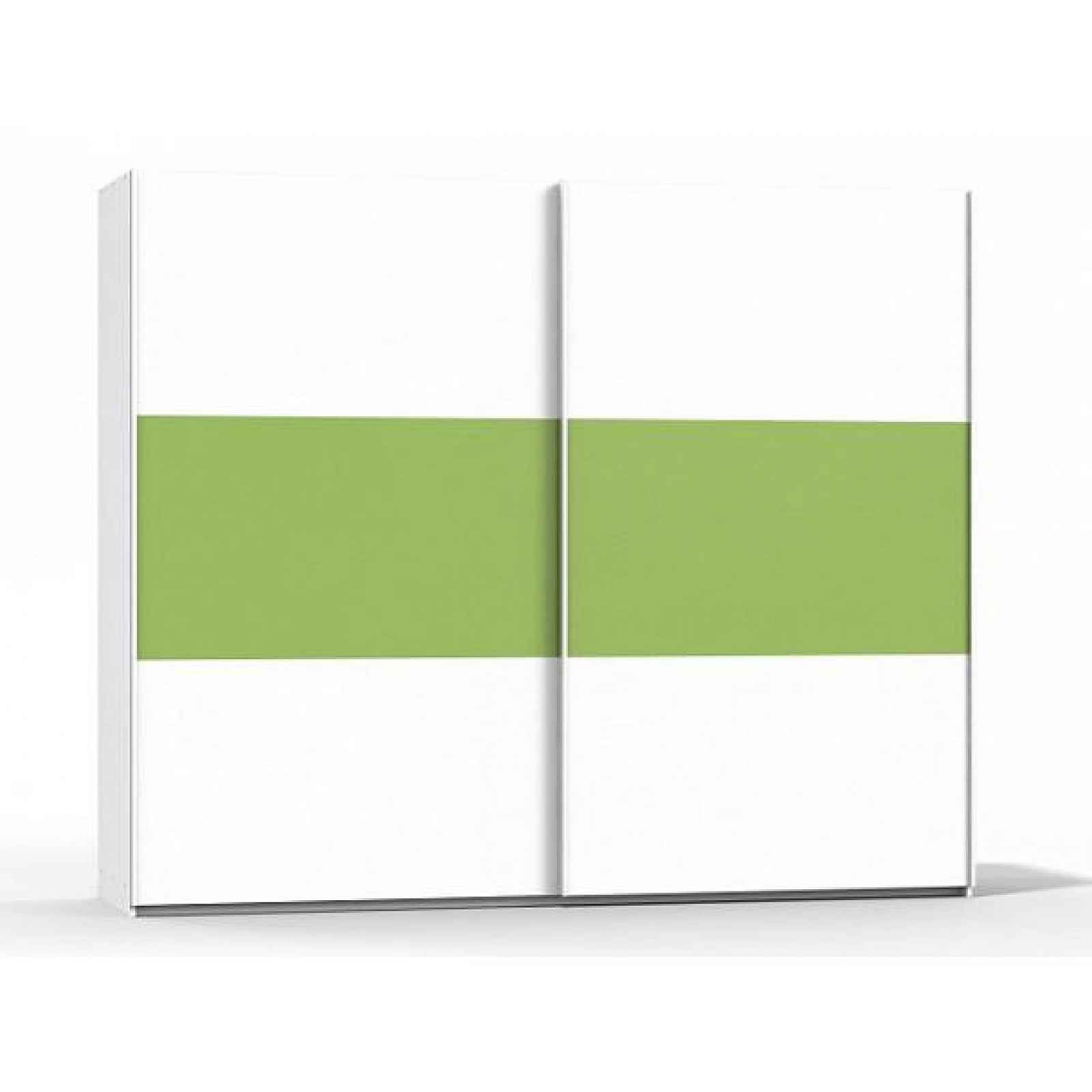 Šatní skříň Rea Houston 3 bílá-zelená