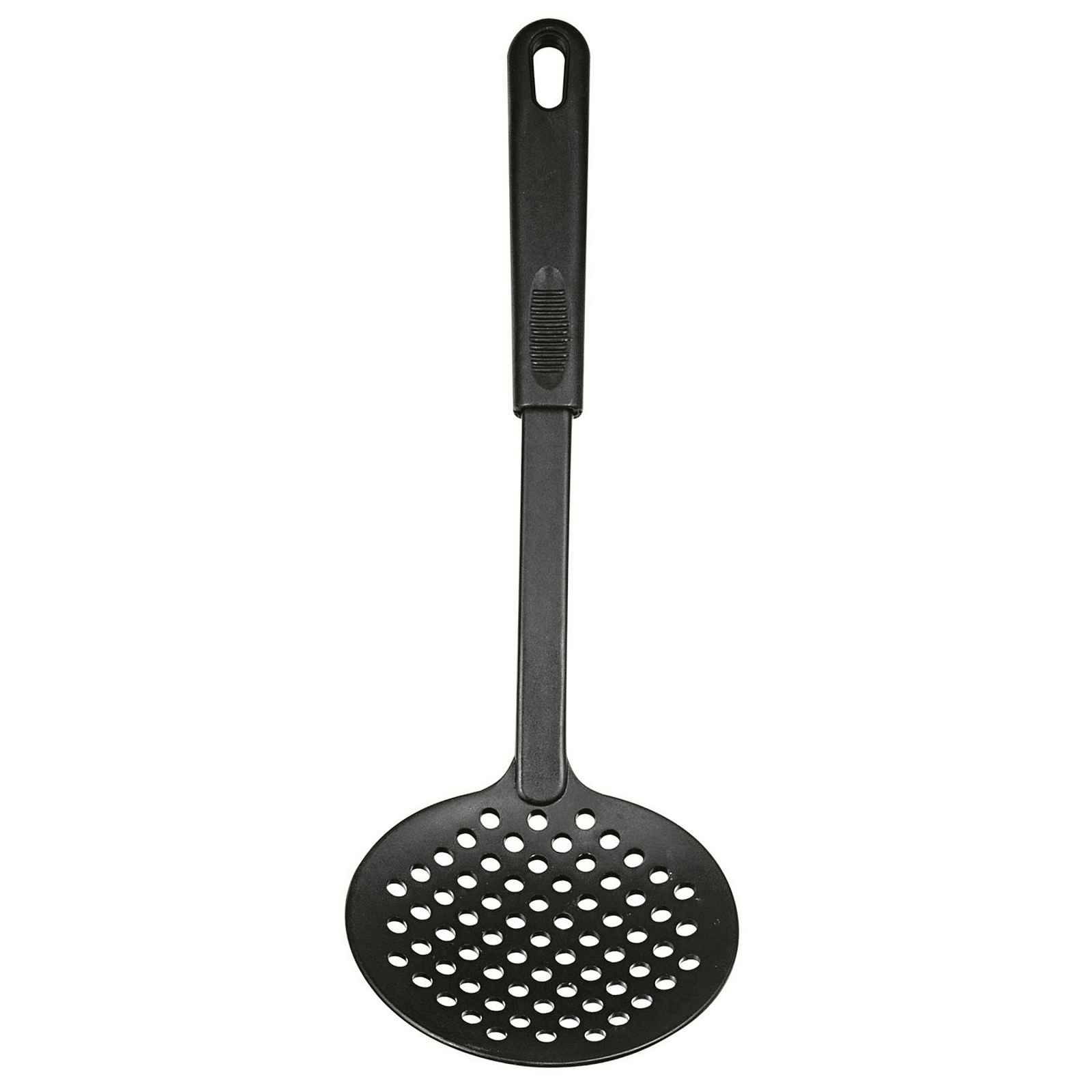 Děrovaná naběračka plastová Sour 32 cm, černá
