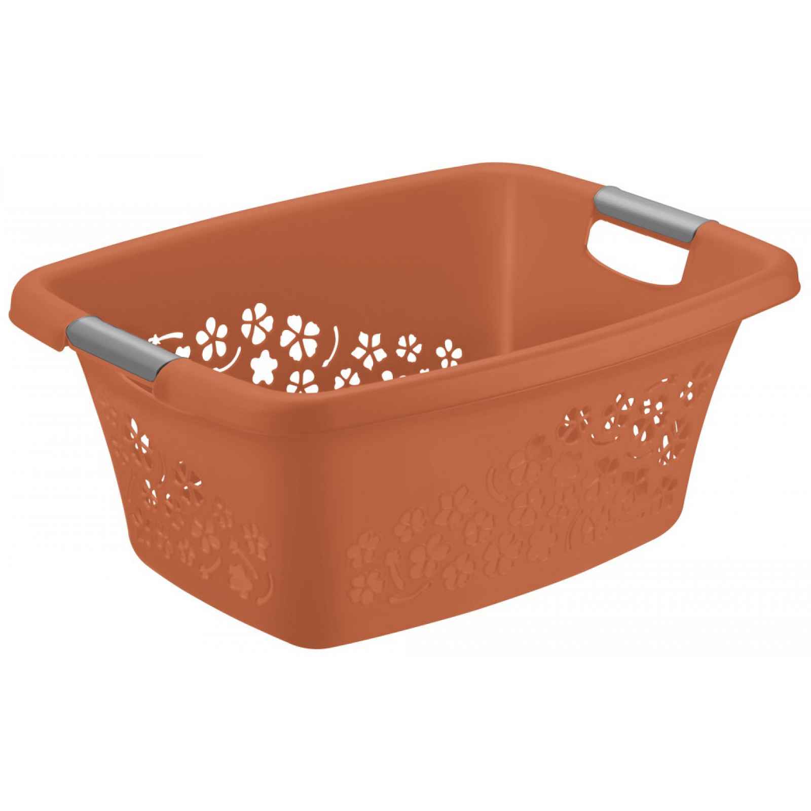 Koš na prádlo Flowers 25 l, terakota
