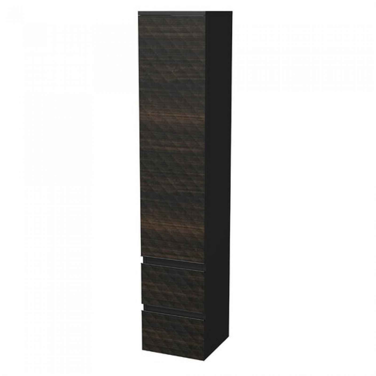 Koupelnová skříňka vysoká SAT Cube Way 32,5x163x33 cm hnědá mat CUBE3DV351DL2ZHP