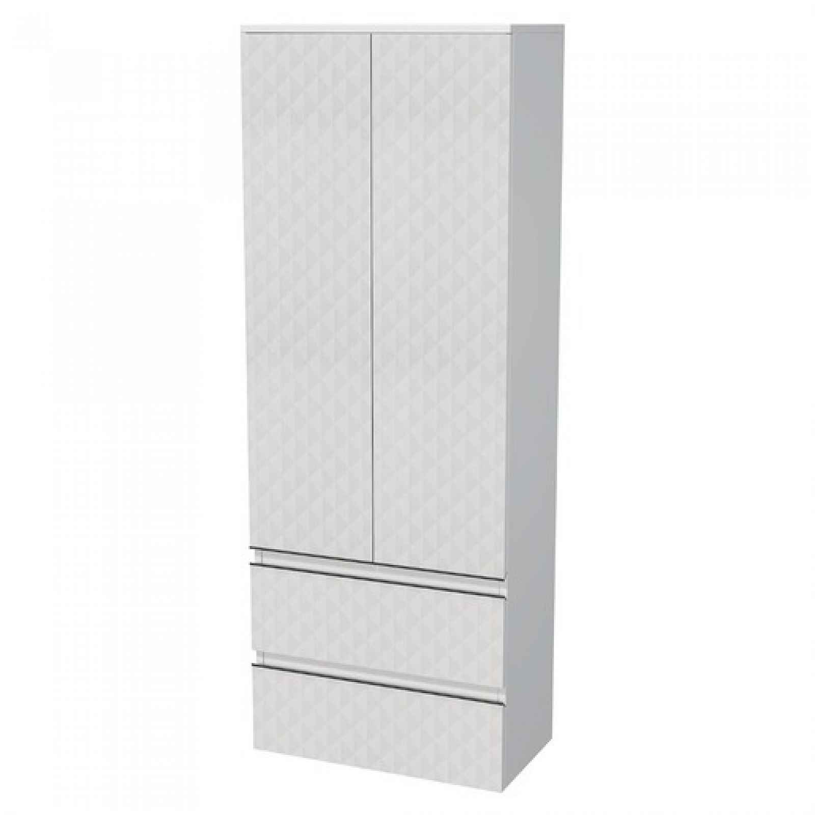 Koupelnová skříňka vysoká SAT Cube Way 60x163x33 cm bílá mat CUBE3DV602D2ZBP