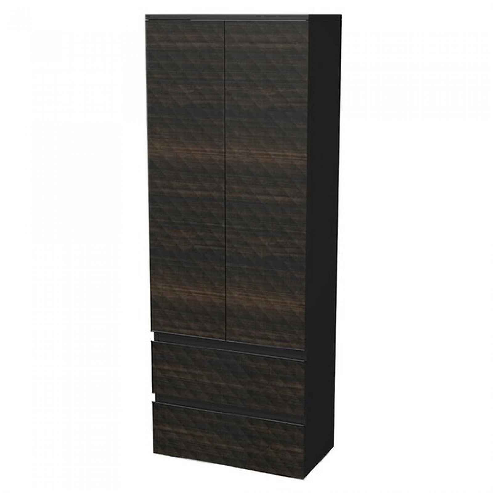 Koupelnová skříňka vysoká SAT Cube Way 60x163x33 cm hnědá mat CUBE3DV602D2ZHP