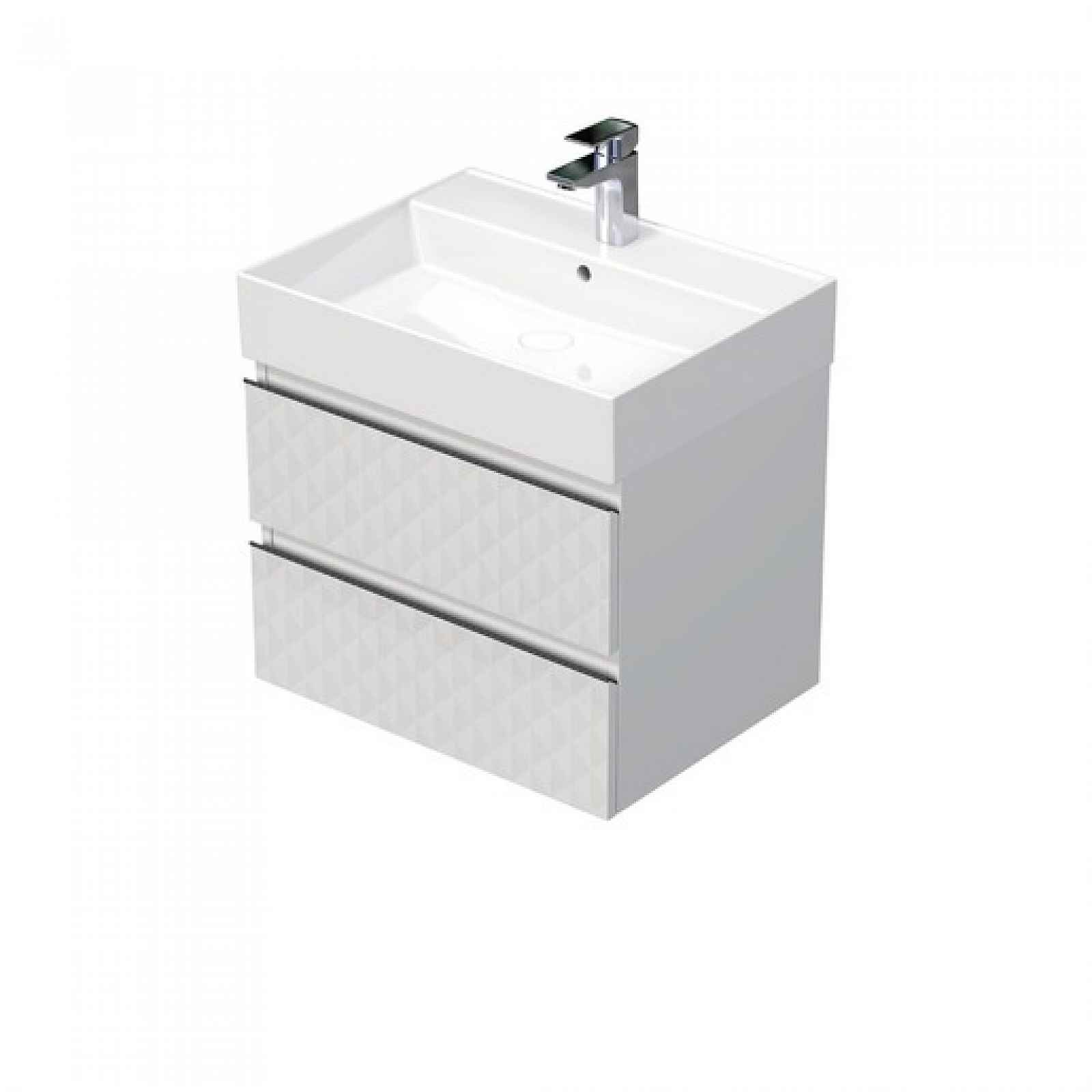 Koupelnová skříňka s umyvadlem SAT Cube Way 60x47,5x46 cm bílá mat CUBE3D46602ZBSAT