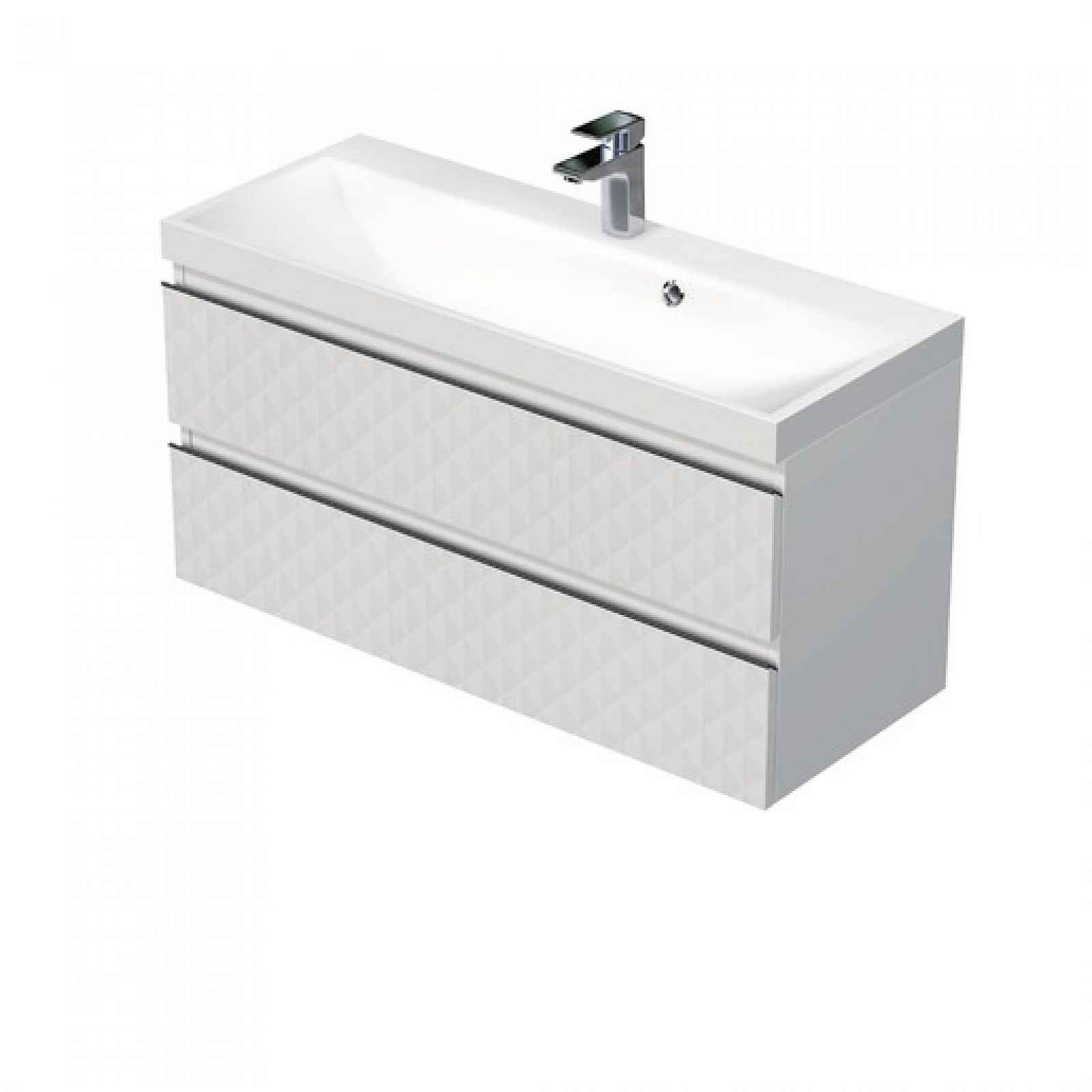 Koupelnová skříňka s umyvadlem SAT Cube Way 100x47,5x40 cm bílá mat CUBE3D1002ZB
