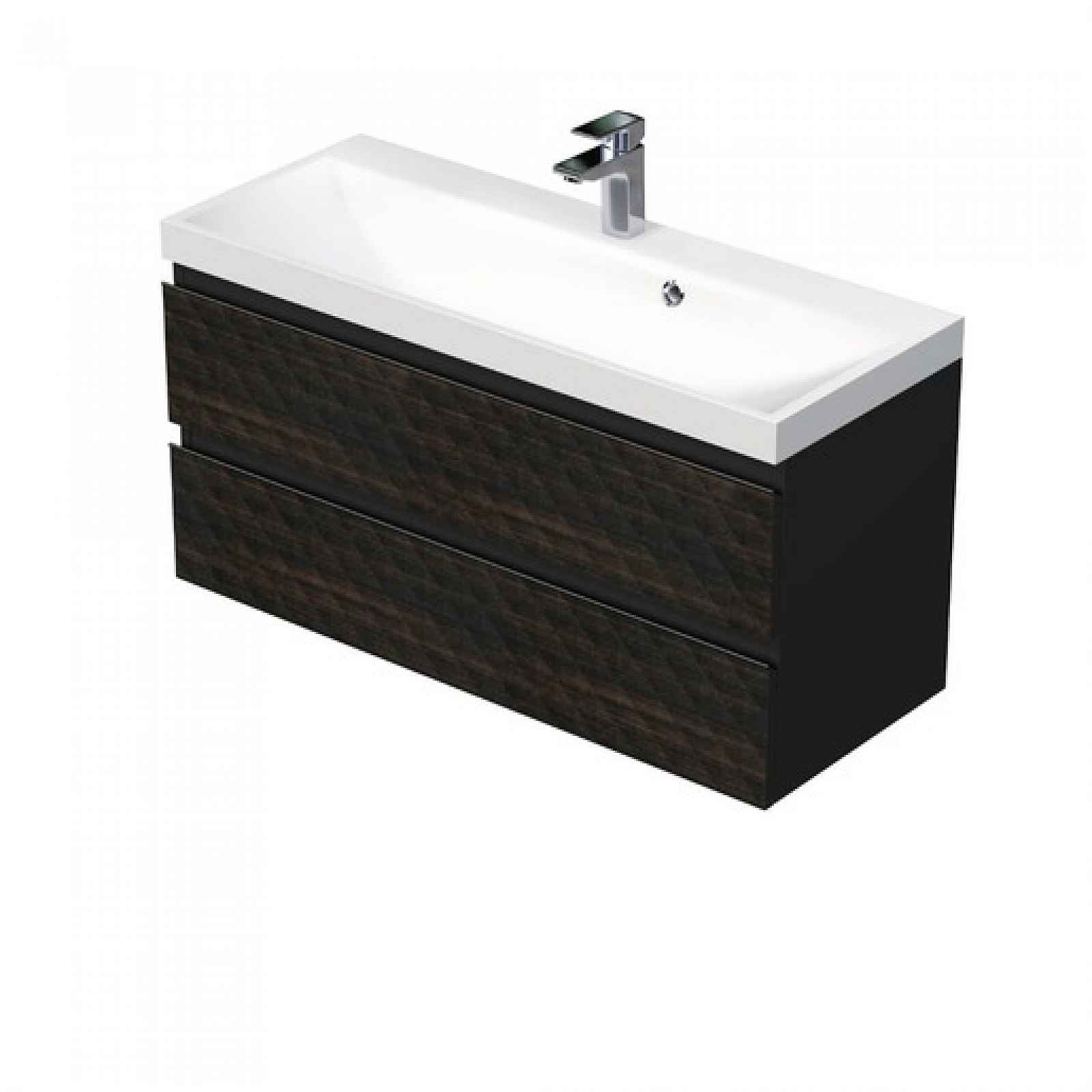 Koupelnová skříňka s umyvadlem SAT Cube Way 100x47,5x40 cm hnědá mat CUBE3D1002ZH