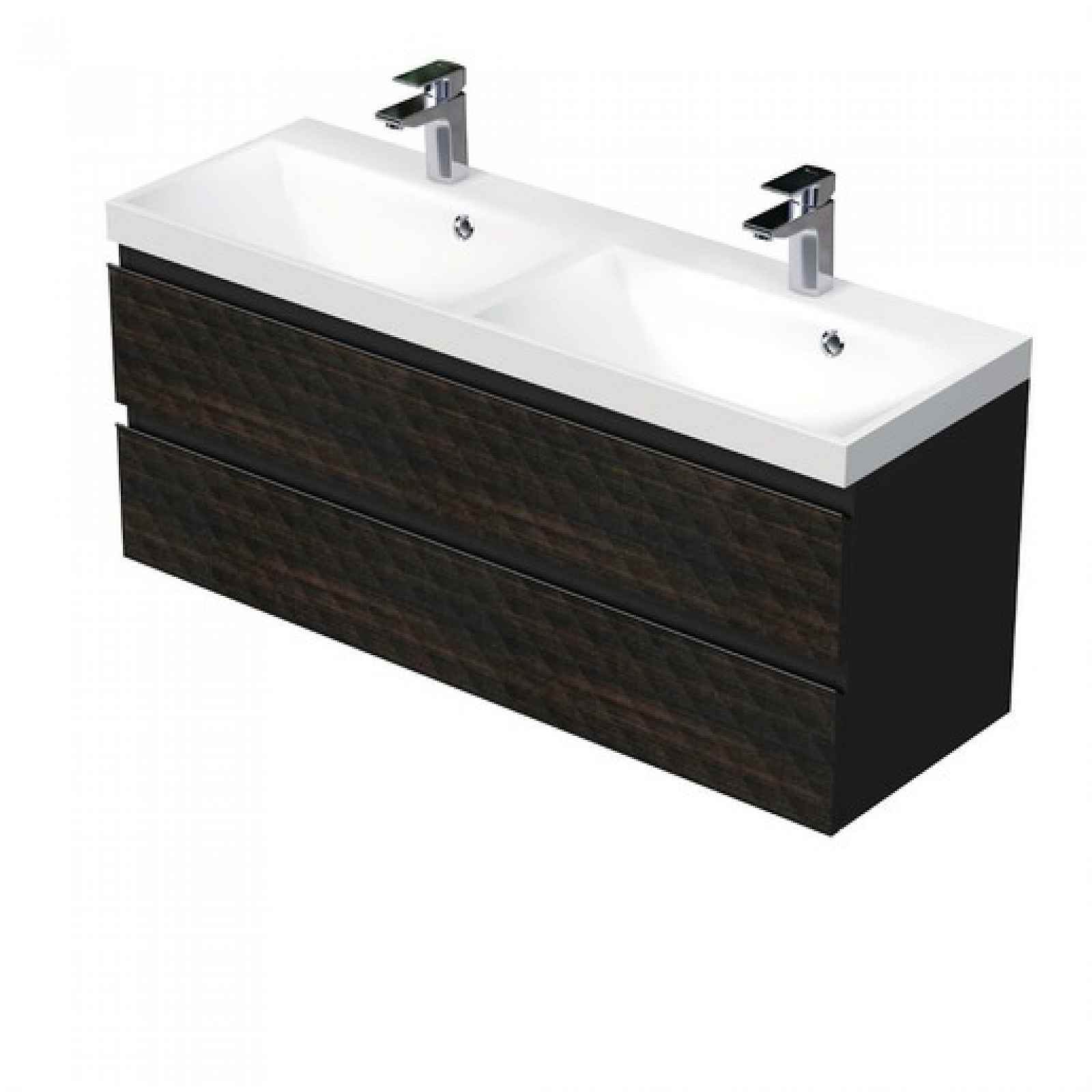 Koupelnová skříňka s umyvadlem SAT Cube Way 120x47,5x40 cm hnědá mat CUBE3D1202ZH