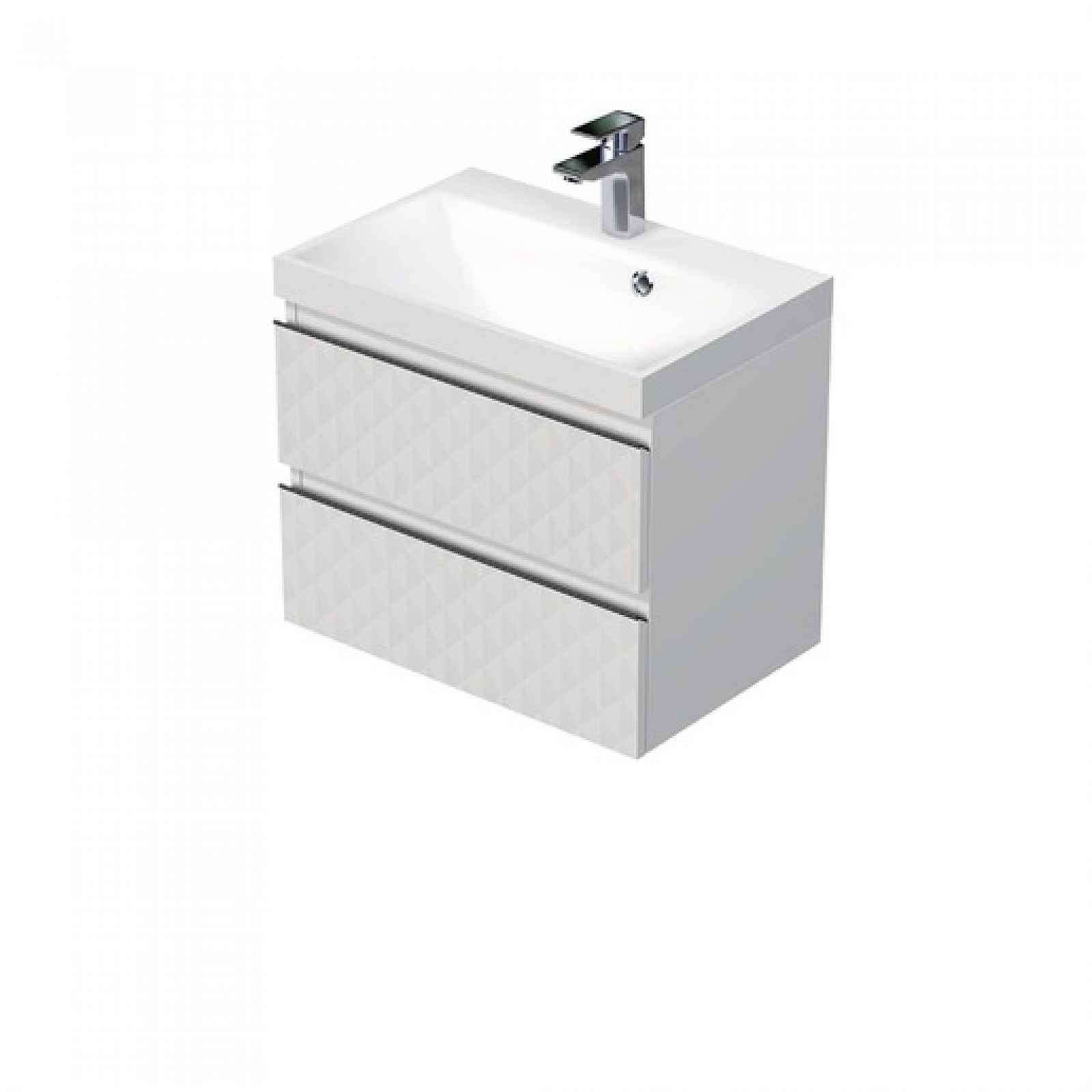 Koupelnová skříňka s umyvadlem SAT Cube Way 60x47,5x40 cm bílá mat CUBE3D602ZB