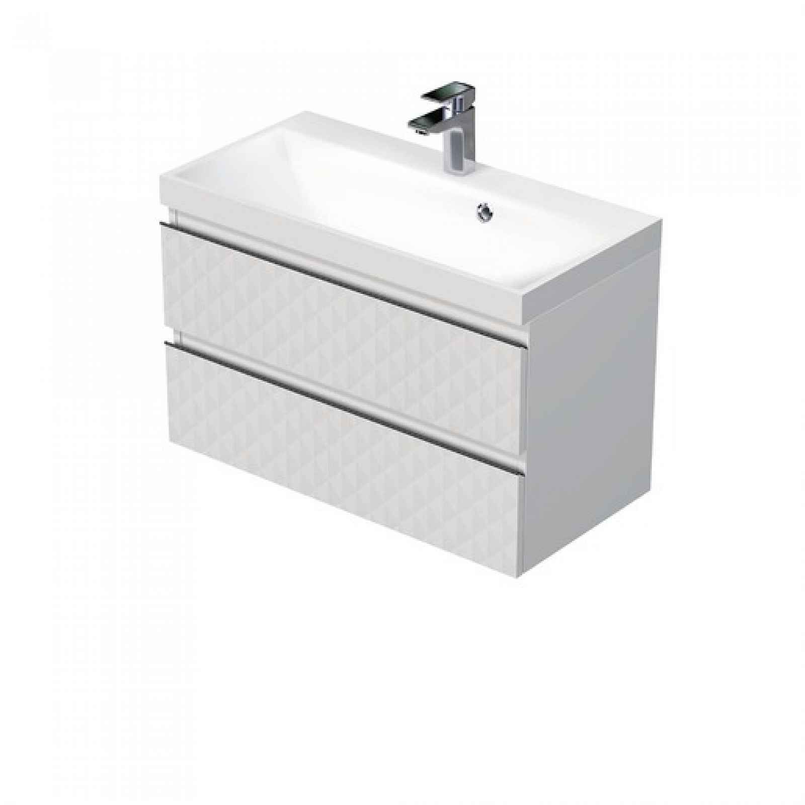 Koupelnová skříňka s umyvadlem SAT Cube Way 80x47,5x40 cm bílá mat CUBE3D802ZB