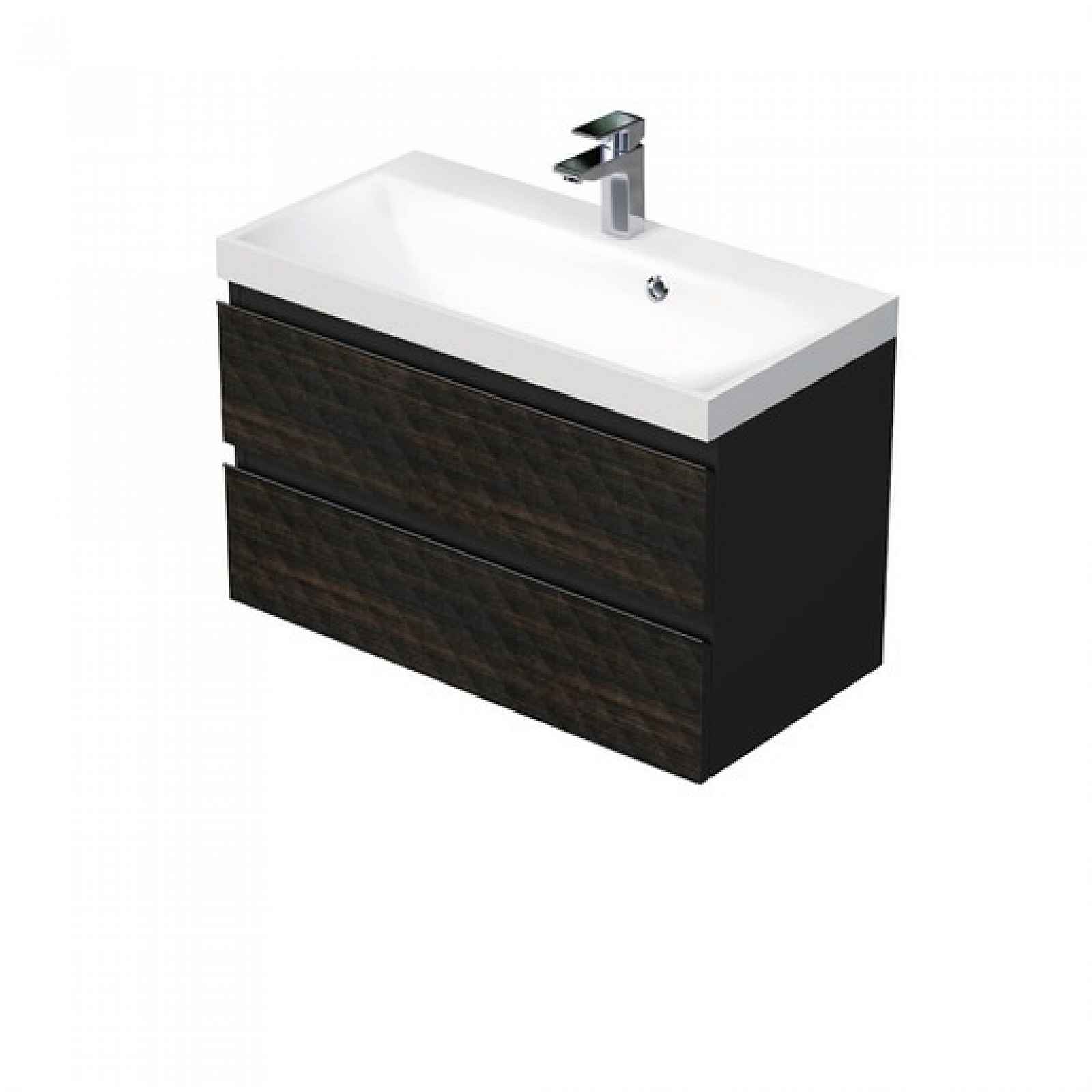 Koupelnová skříňka s umyvadlem SAT Cube Way 80x47,5x40 cm hnědá mat CUBE3D802ZH