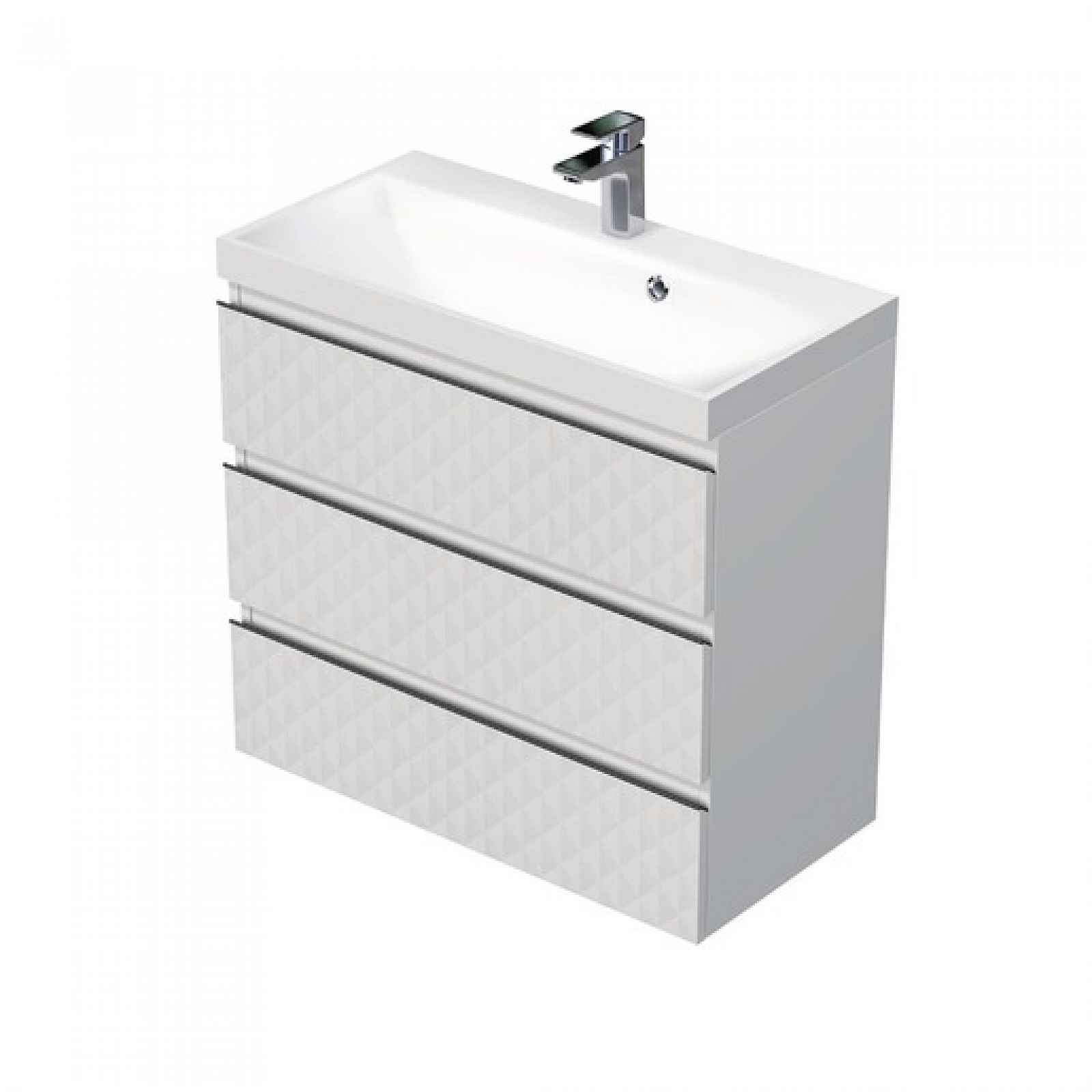 Koupelnová skříňka s umyvadlem SAT Cube Way 80x71x40 cm bílá mat CUBE3D803ZB