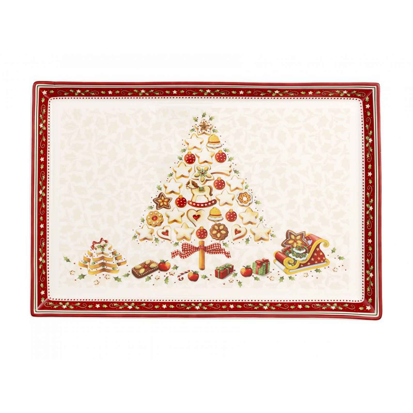 Villeroy & Boch Winter Bakery Delight podnos na dort / vánočku, 39 x 26,5 cm