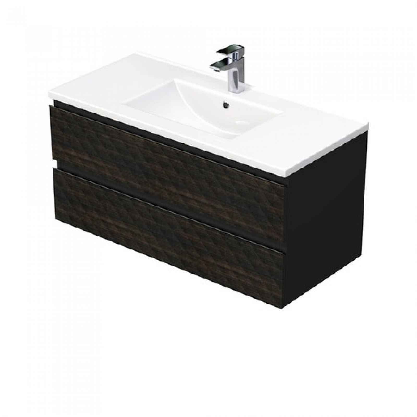 Koupelnová skříňka s umyvadlem SAT Cube Way 100x47,5x46 cm hnědá mat CUBE3D1002ZHMOD
