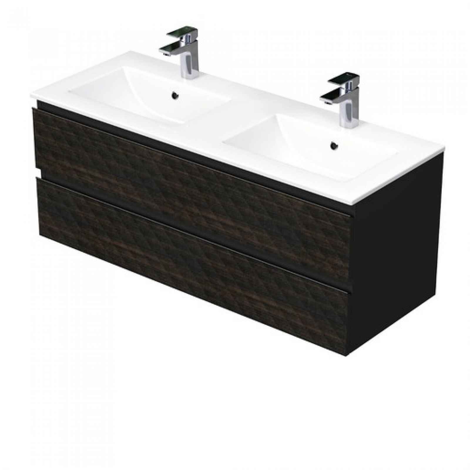 Koupelnová skříňka s umyvadlem SAT Cube Way 120x47,5x46 cm hnědá mat CUBE3D1202ZHMOD