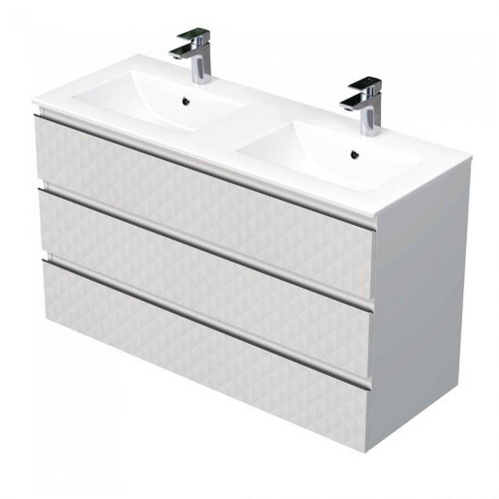 Koupelnová skříňka s umyvadlem SAT Cube Way 120x71x46 cm bílá mat CUBE3D1203ZBMOD
