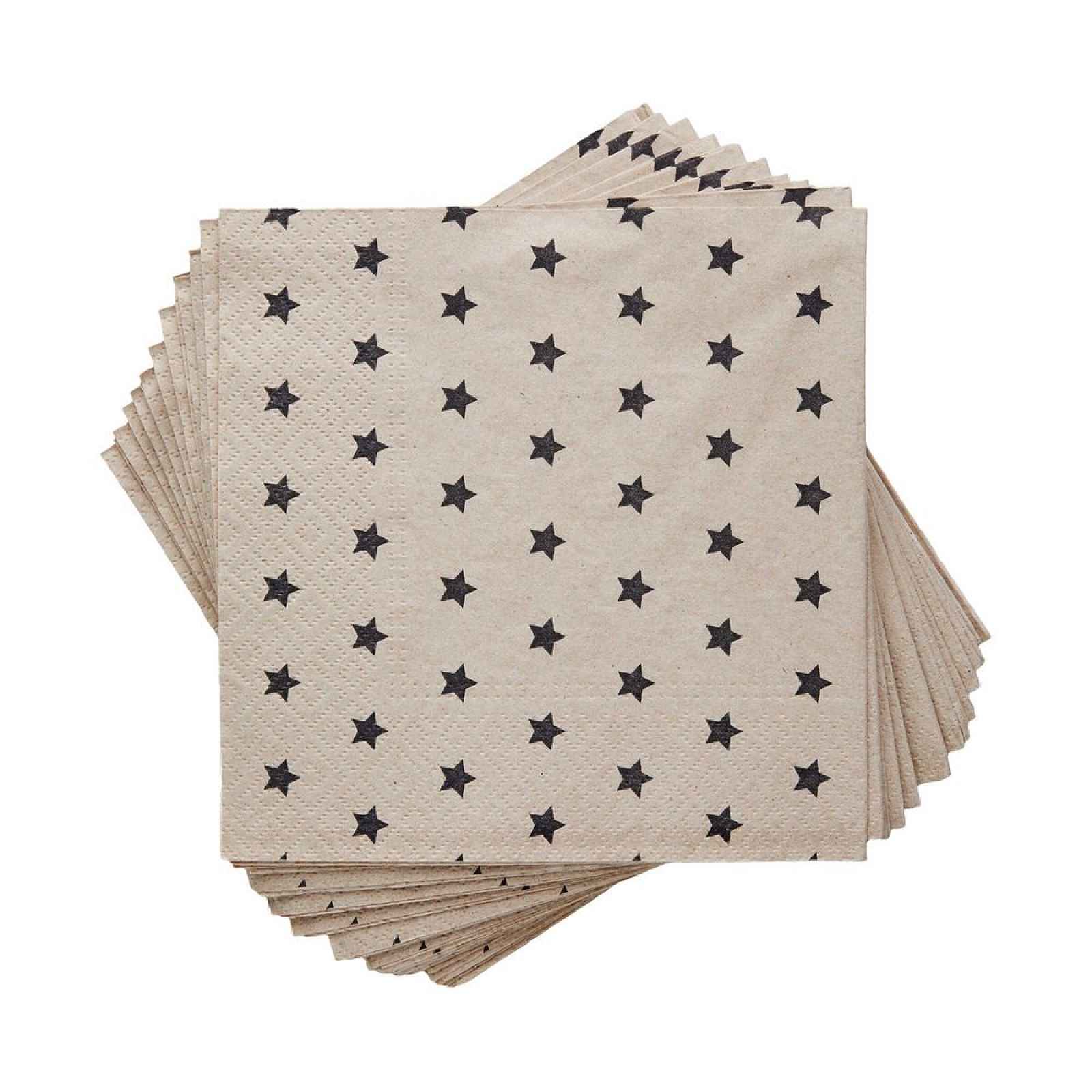 Butlers APRES Ubrousky z recyklovaného papíru hvězdy 20 ks
