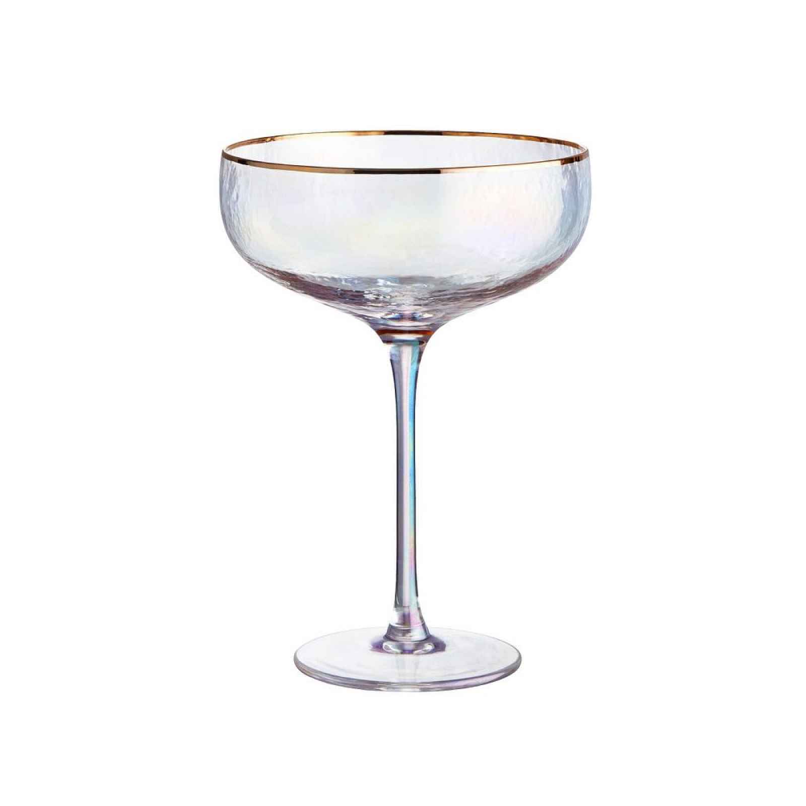 Butlers SMERALDA Sada sklenic na sekt se zlatým okrajem 400 ml 6 ks