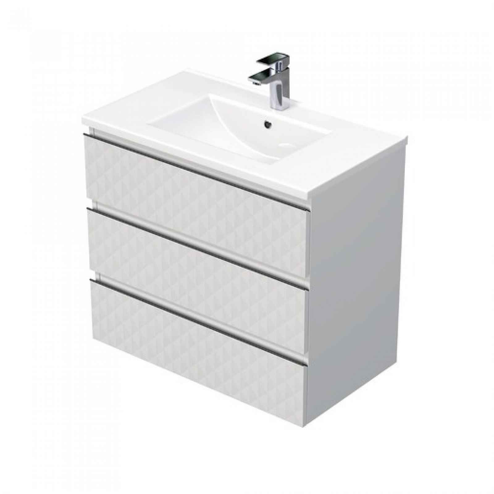 Koupelnová skříňka s umyvadlem SAT Cube Way 80x71x46 cm bílá mat CUBE3D803ZBMOD