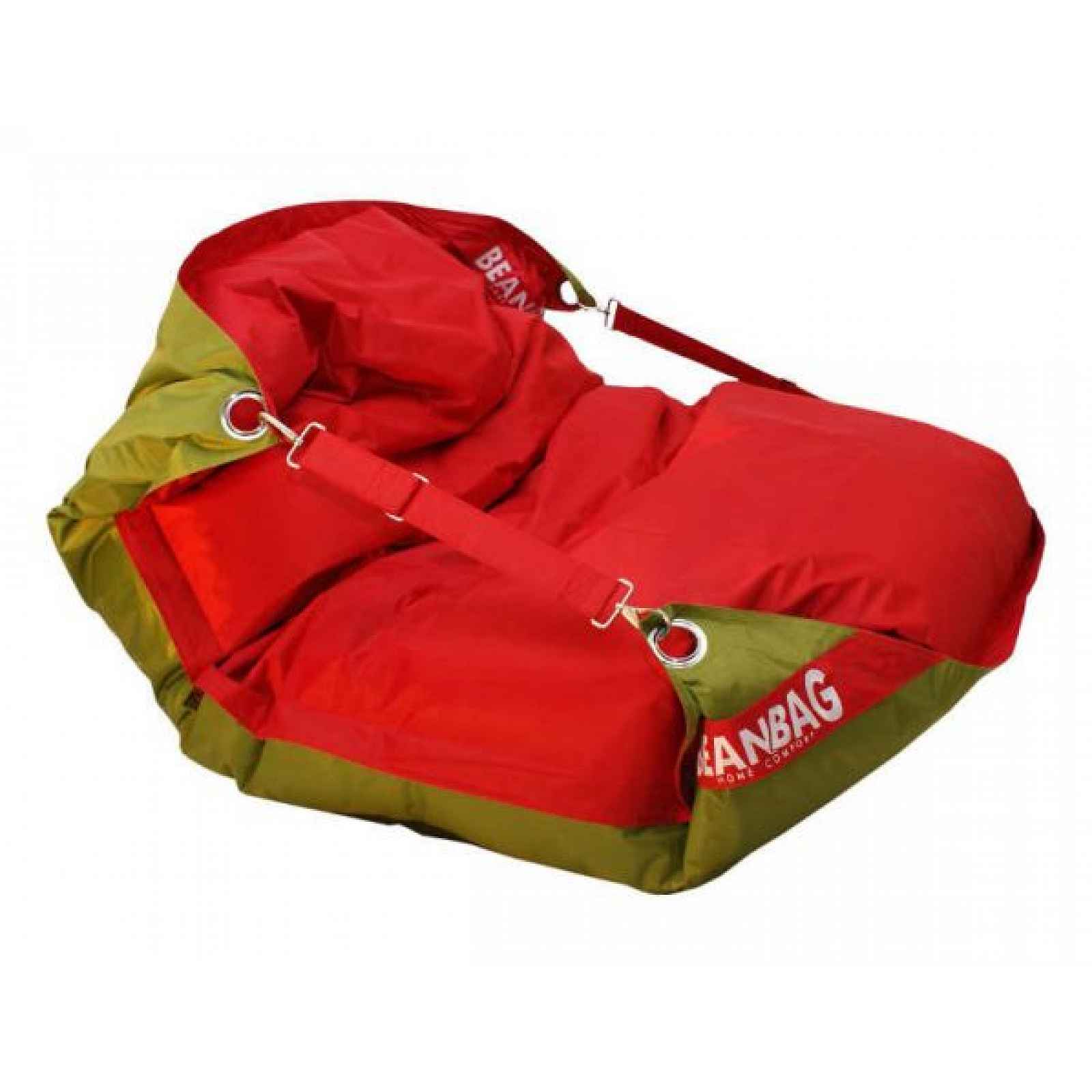 Sedací pytel BeanBag duo-scarlet rose-green frog