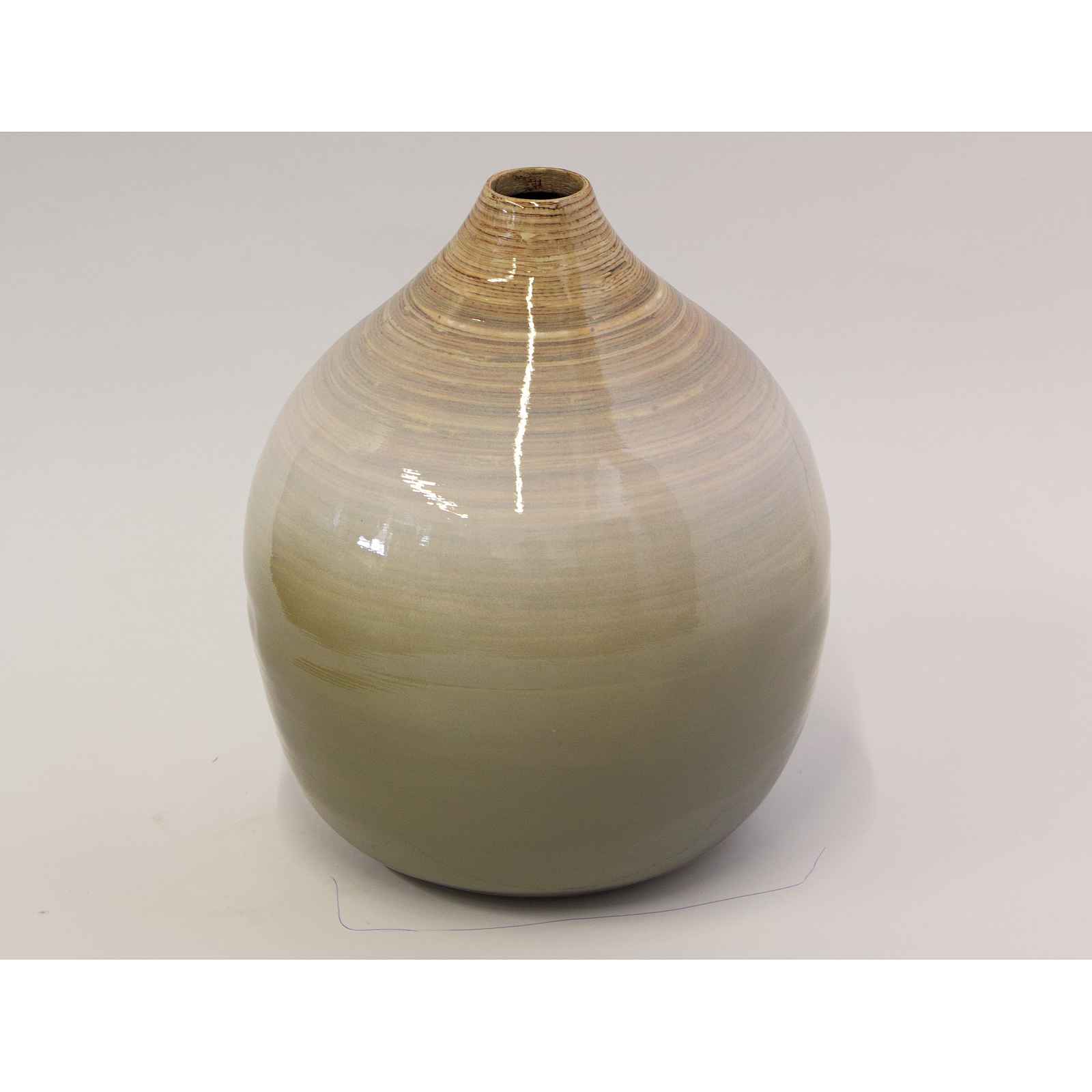 Bambusová dekorativní váza výška 30 cm, šedo-bílá