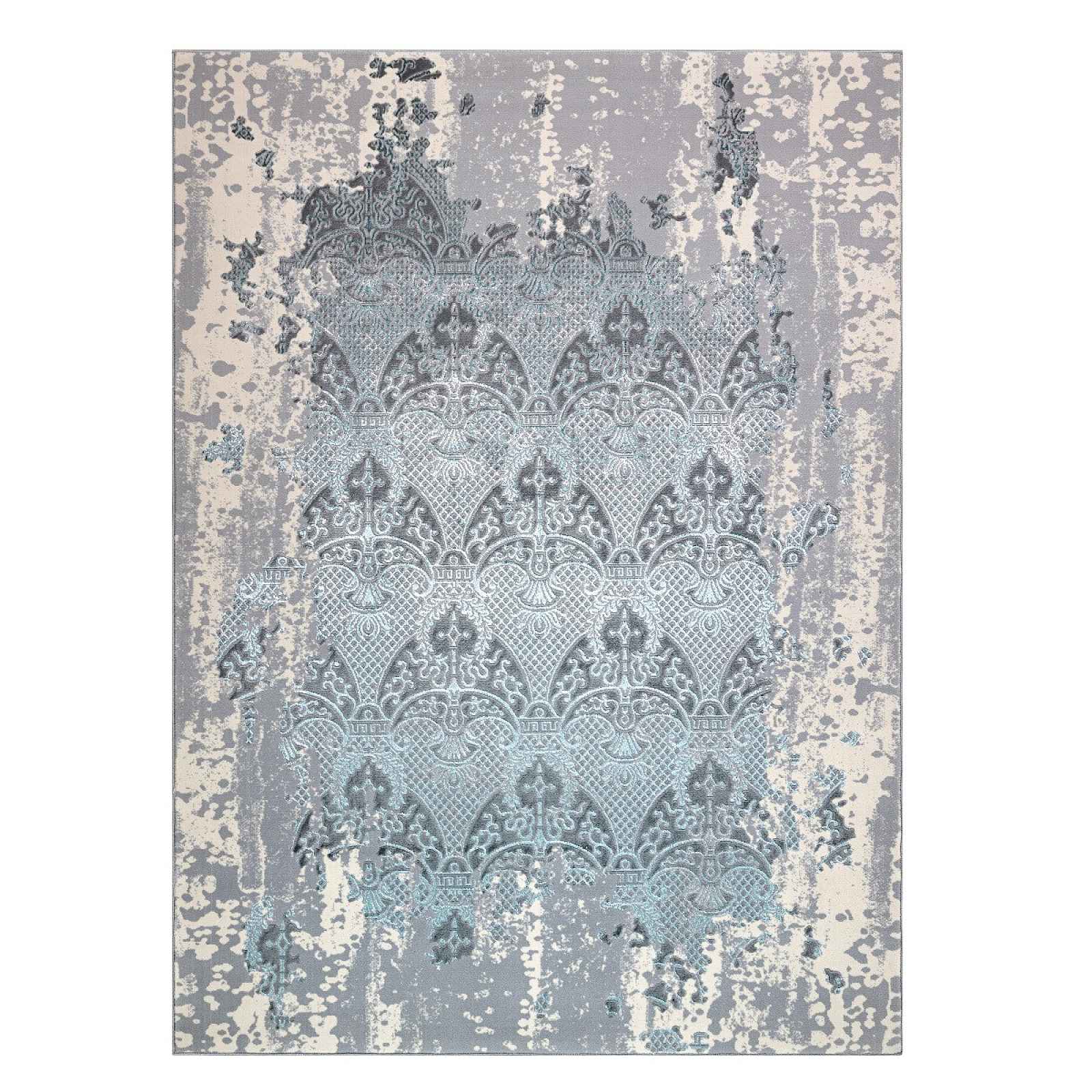 Kusový koberec Core W3824 Ornament Vintage cream/grey and blue, 120x170, modrá, chodba / předsíň, Dywany Łuszczów