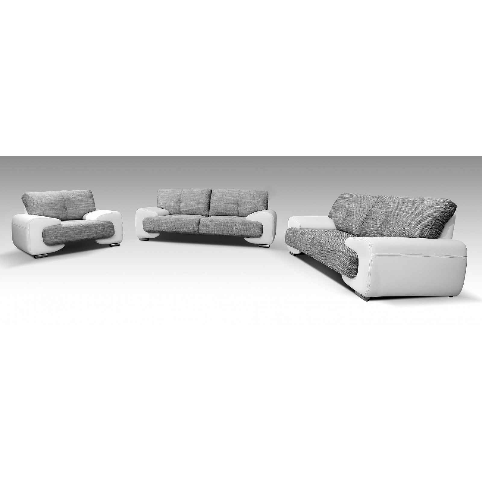 Obývací sedací sestava Argo 3+2+1, bílo - šedá