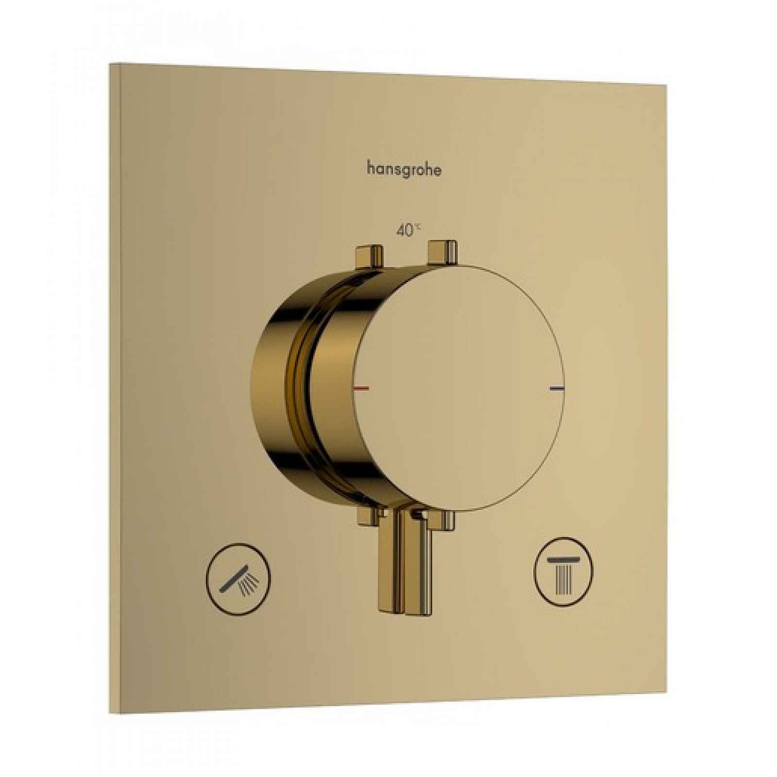 Sprchová a vanová baterie Hansgrohe Ecostat Comfort E bez podomítkového tělesa leštěný vzhled zlata 33711990