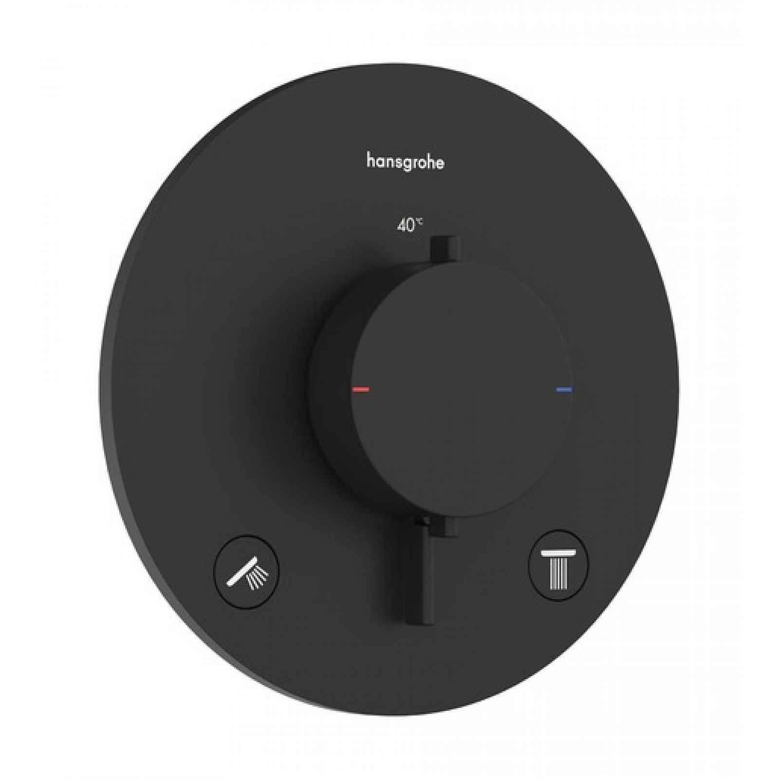 Sprchová a vanová baterie Hansgrohe Ecostat Comfort S bez podomítkového tělesa matná černá 33715670