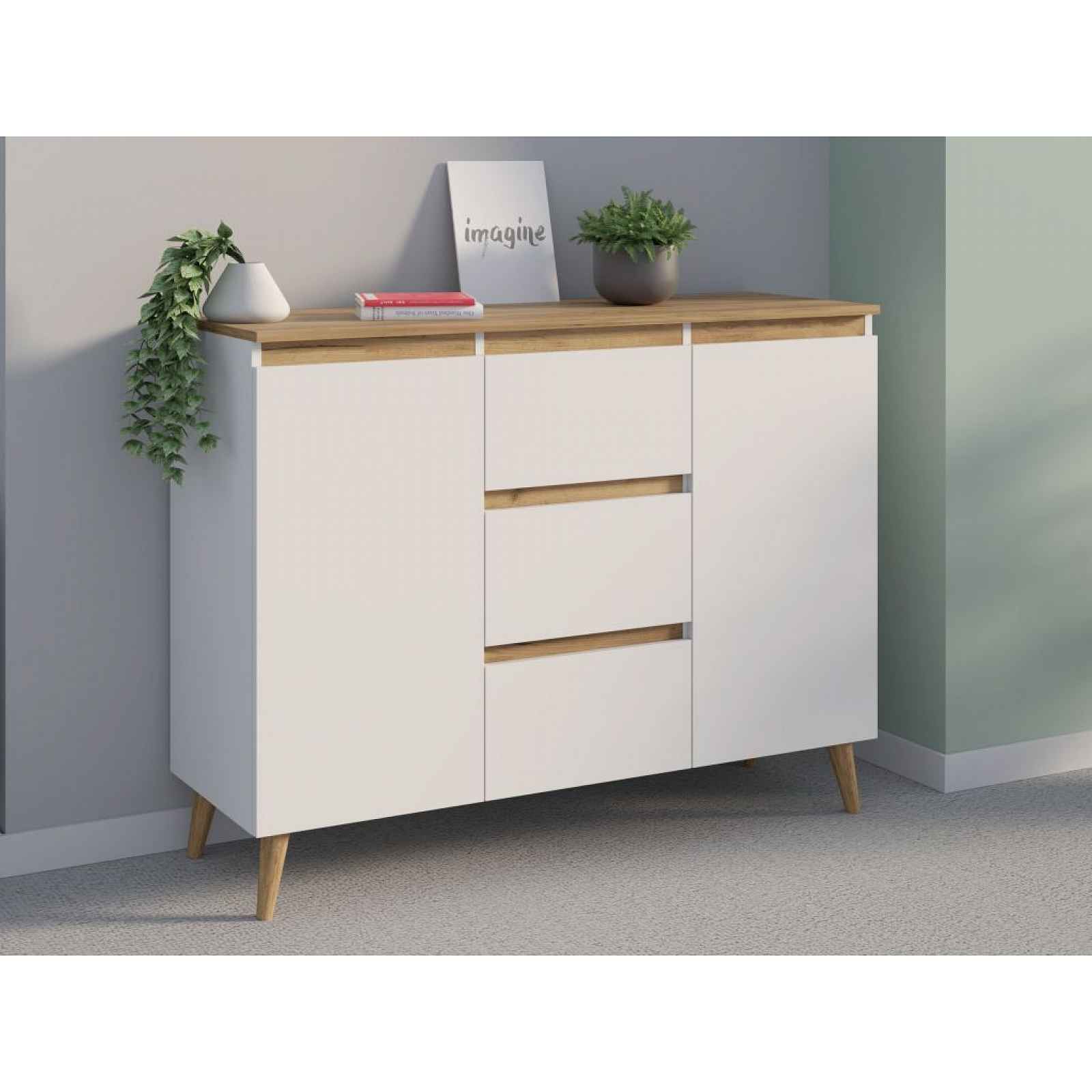Komoda 120 cm, bílá