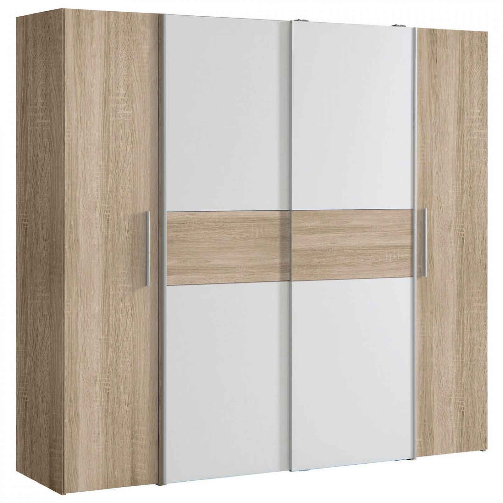 Carryhome SKŘÍŇ S OTOČNÝMI DVEŘMI, bílá, Sonoma dub, 200,1/190,5/61,6 cm - Šatní skříně - 000687070301