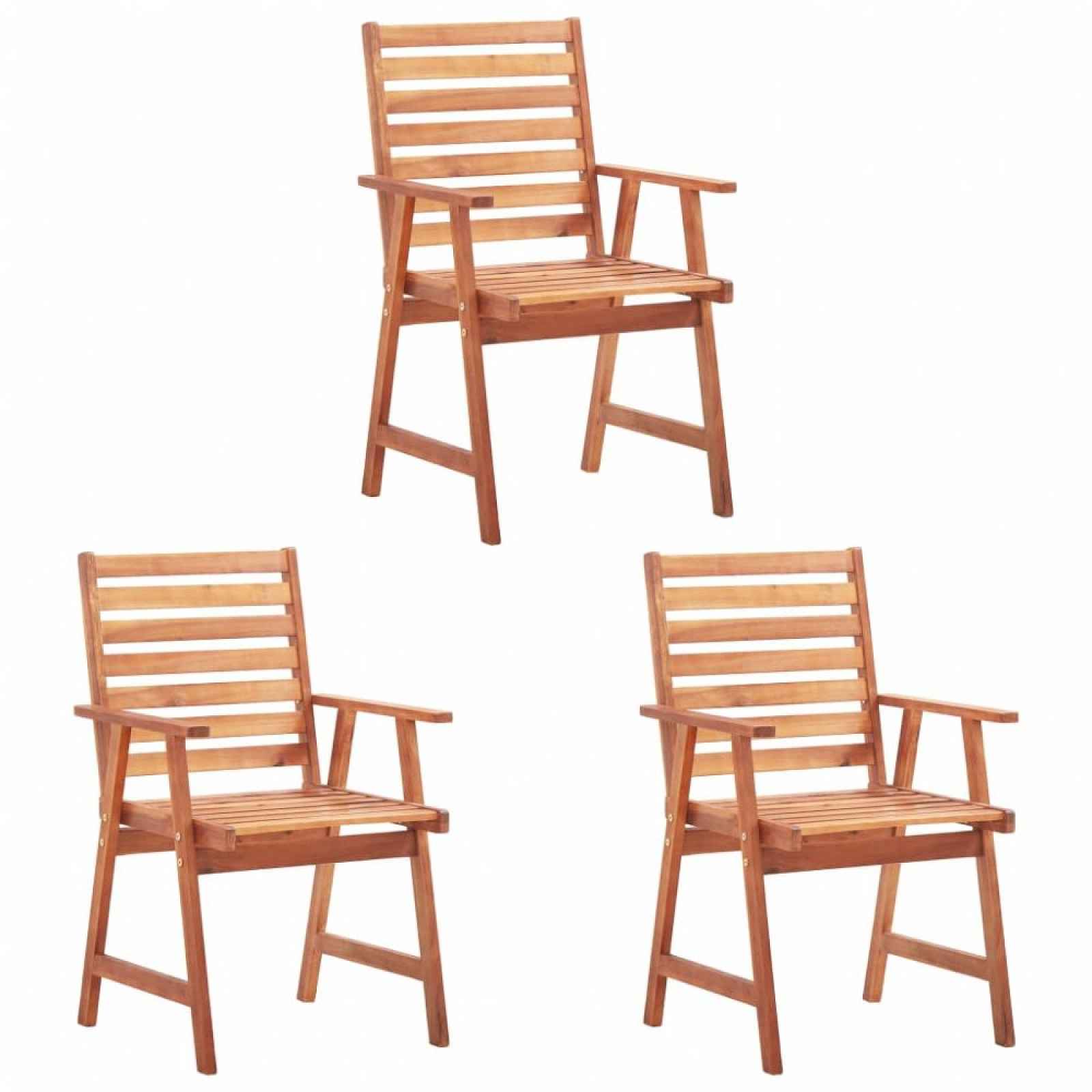 Zahradní jídelní židle 3 ks akáciové dřevo