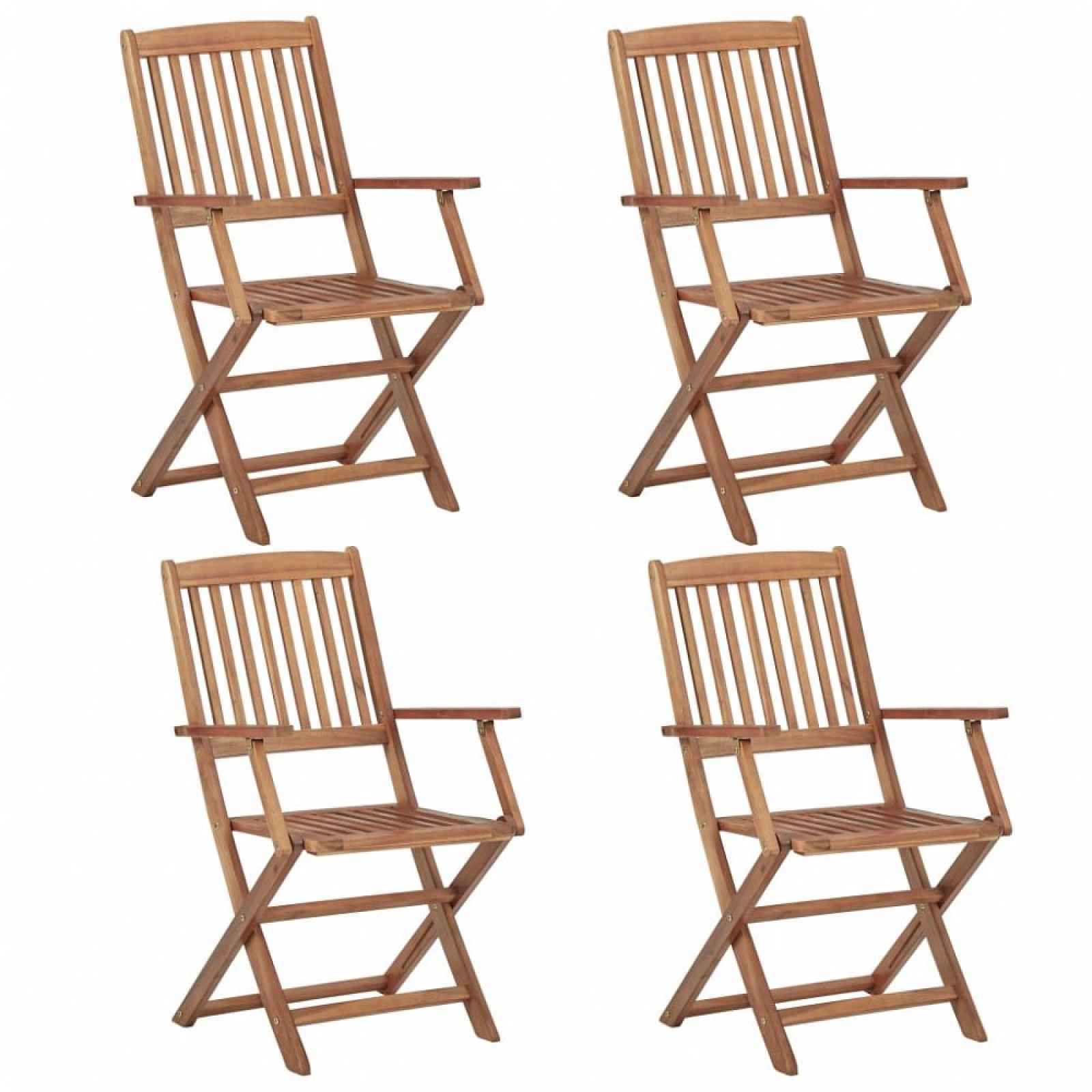 Skládací zahradní židle 4 ks akáciové dřevo