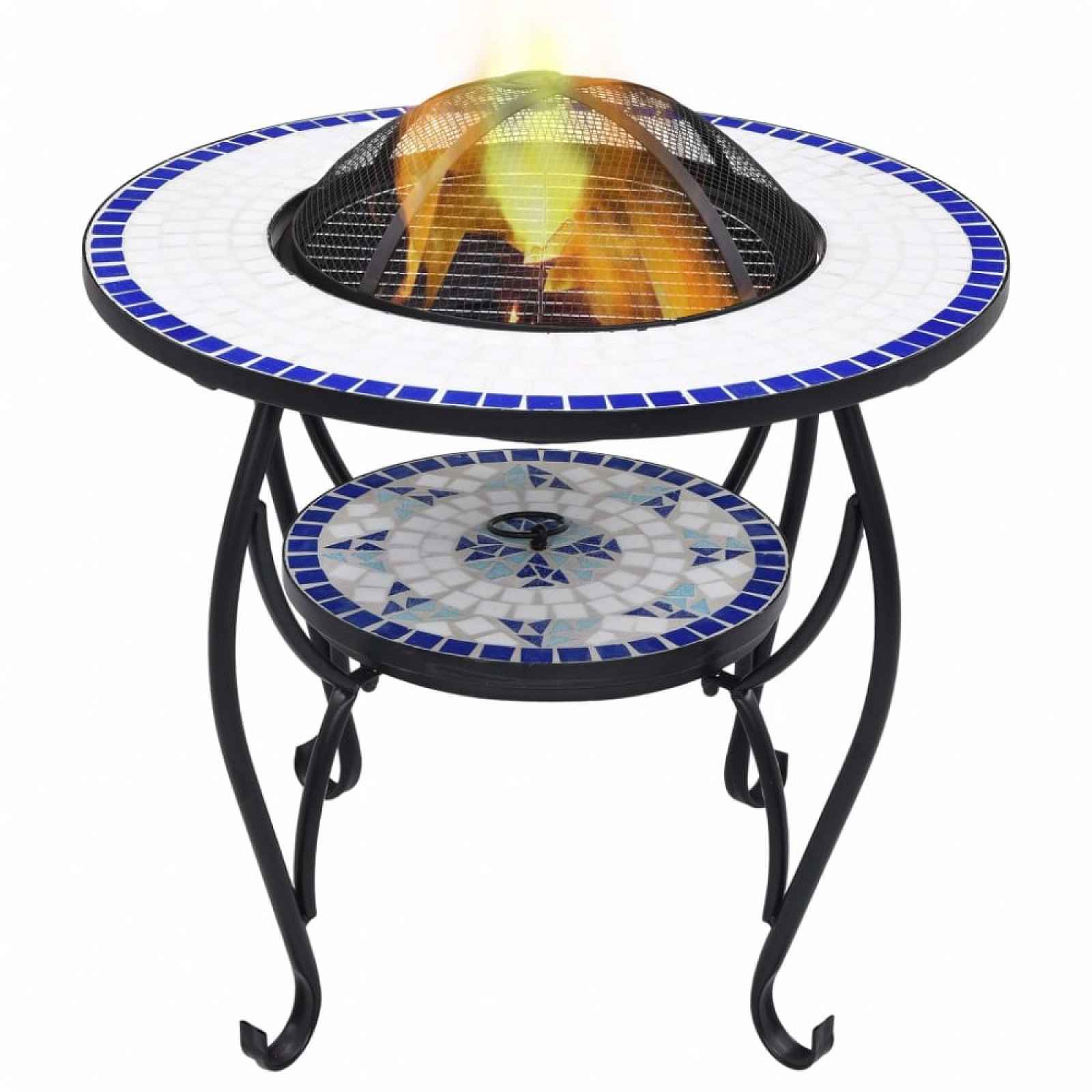Mozaikový stolek s ohništěm Modrá