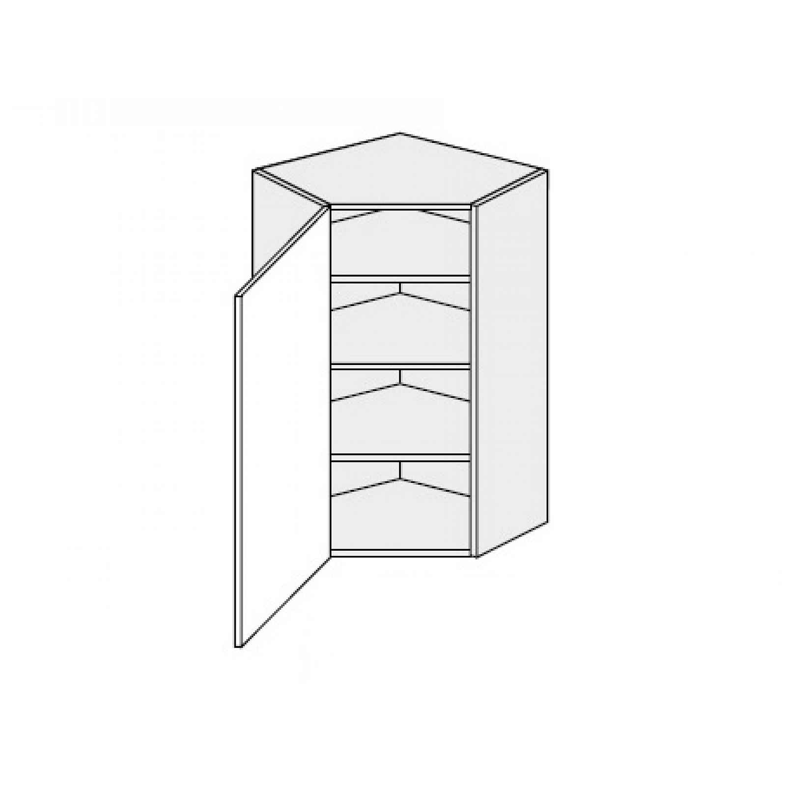 FOLLY, skříňka horní rohová W4/10 60, graphite/lava